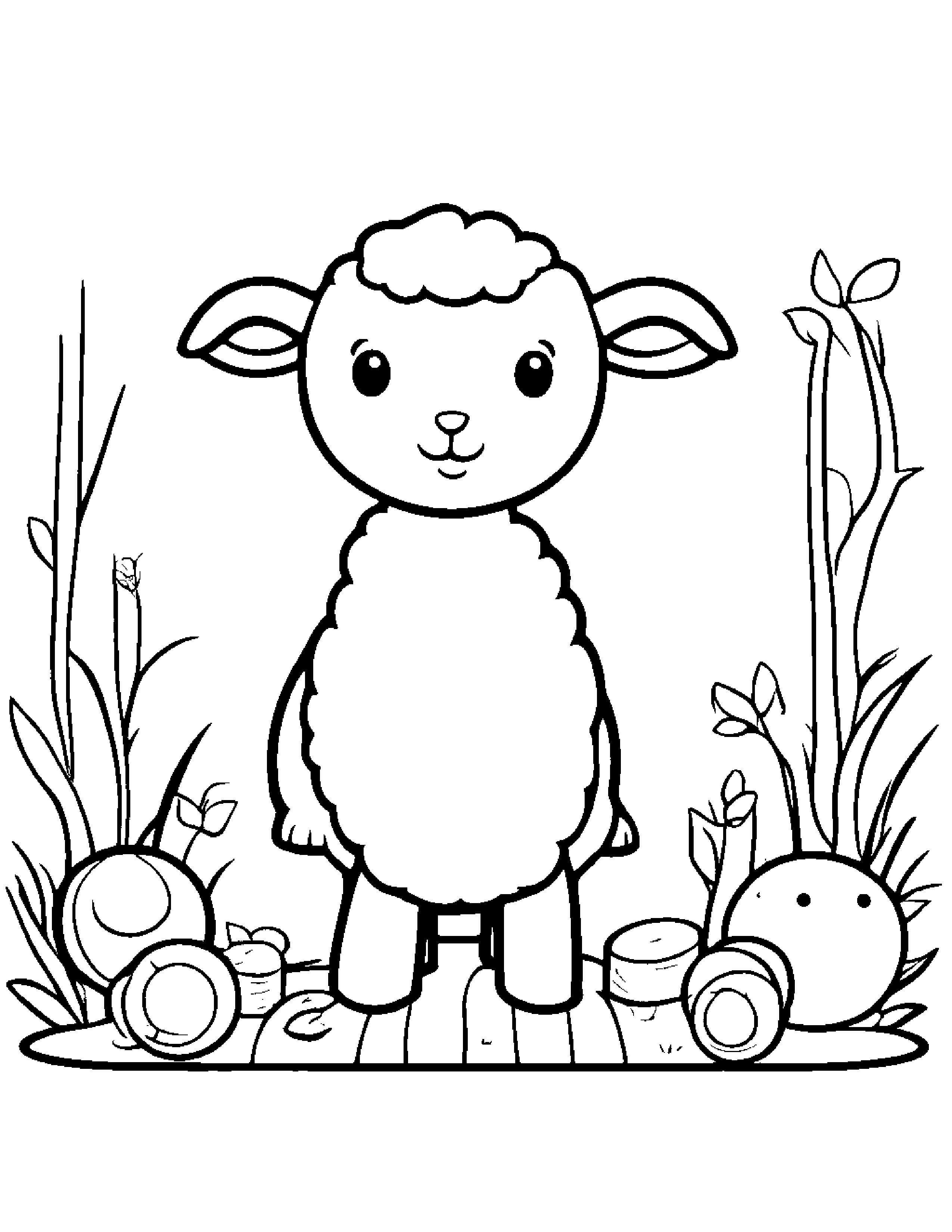 Bright Lamb Tidying Toys #2 Coloring Page (Free Printable PDF)
