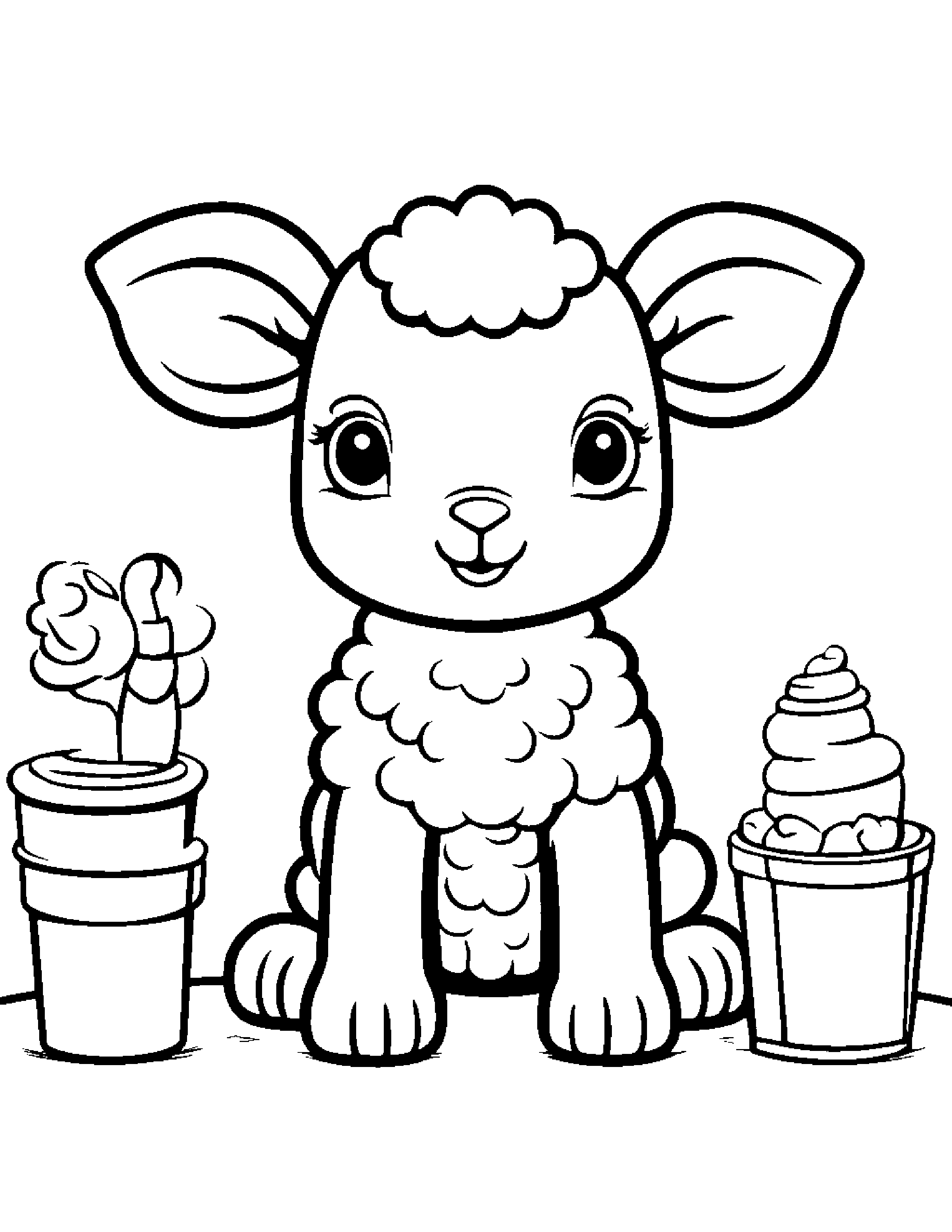 Bright Lamb Tidying Toys #3 Coloring Page (Free Printable PDF)