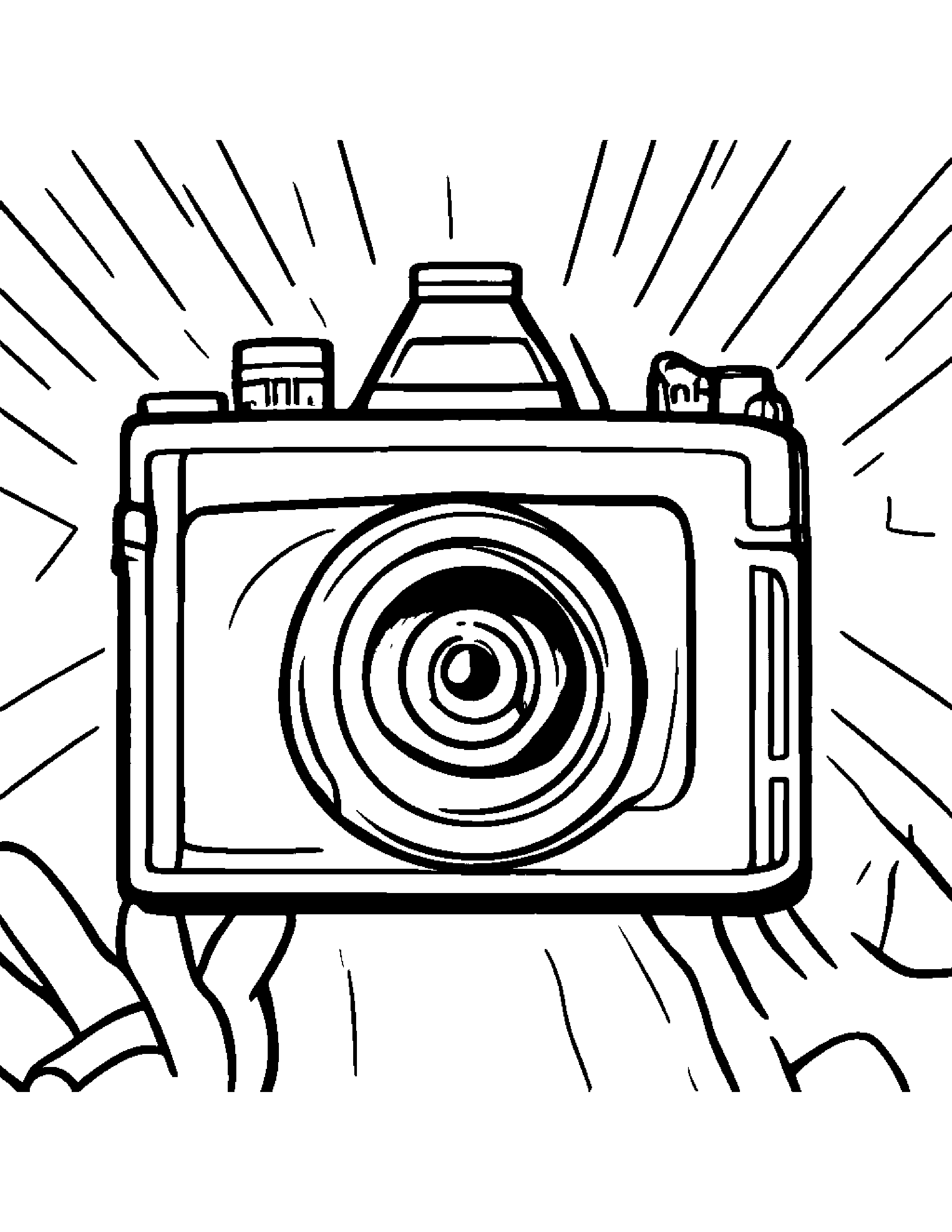 Camera Toy Giving A High Five #3 Coloring Page (Free Printable PDF)