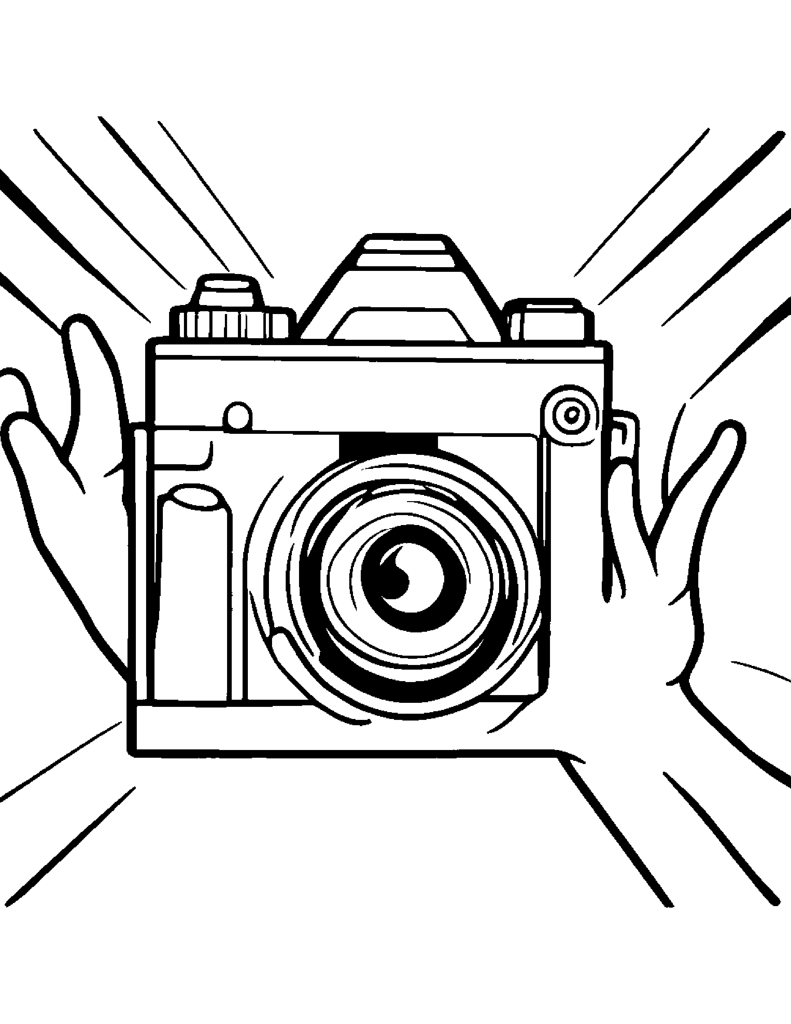 Camera Toy Giving A High Five #4 Coloring Page (Free Printable PDF)