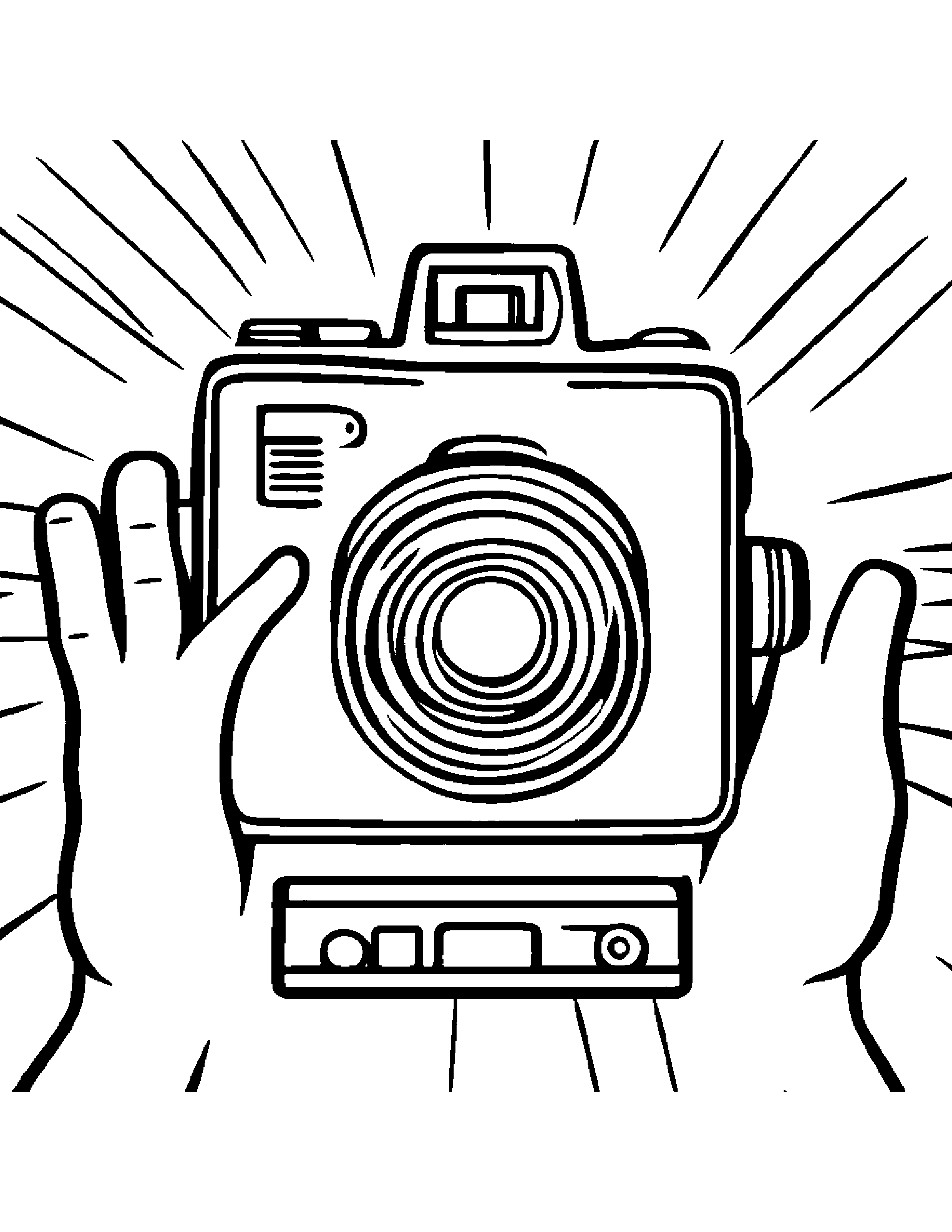 Camera Toy Giving A High Five Coloring Page (Free Printable PDF)