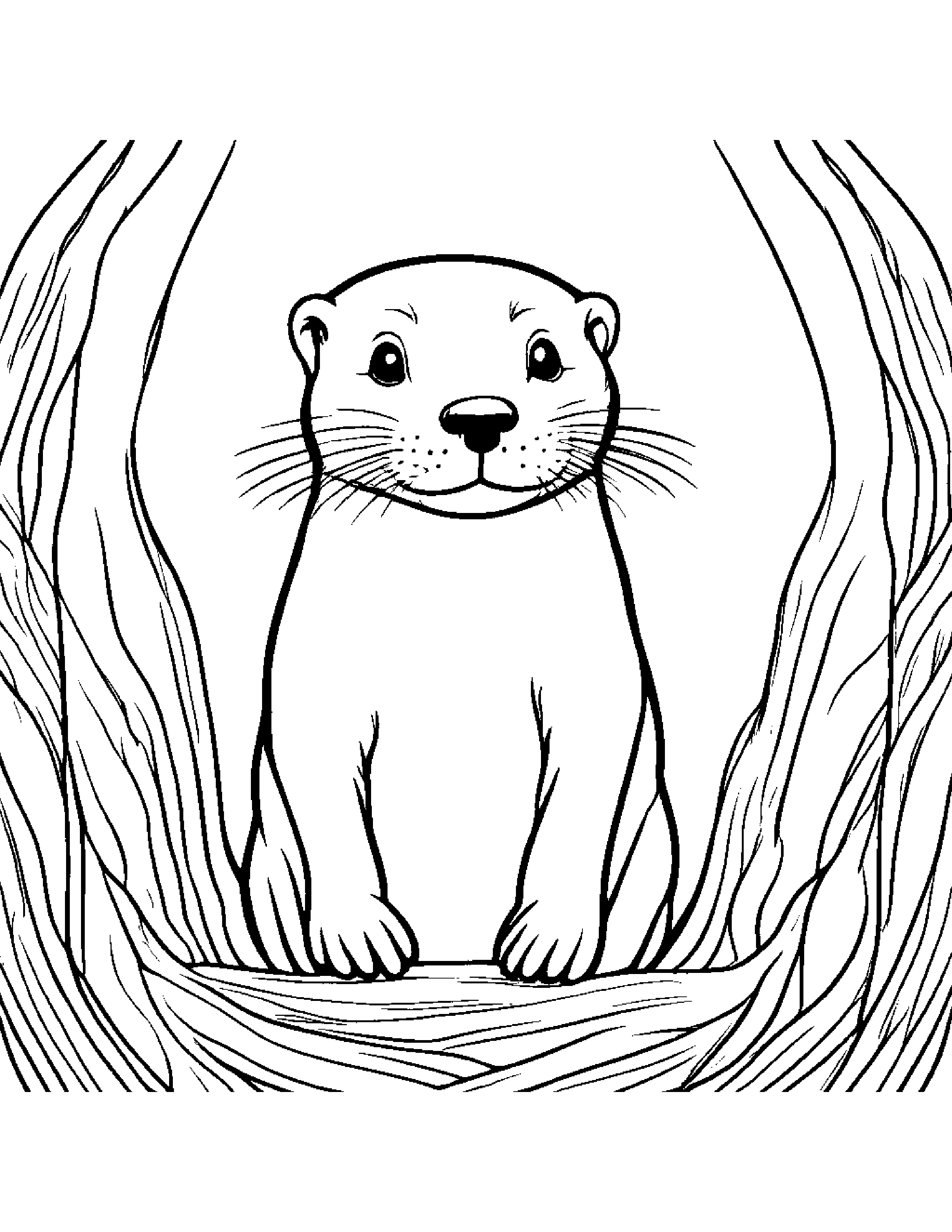 Cheerful Otter Coloring Page (Free Printable PDF)