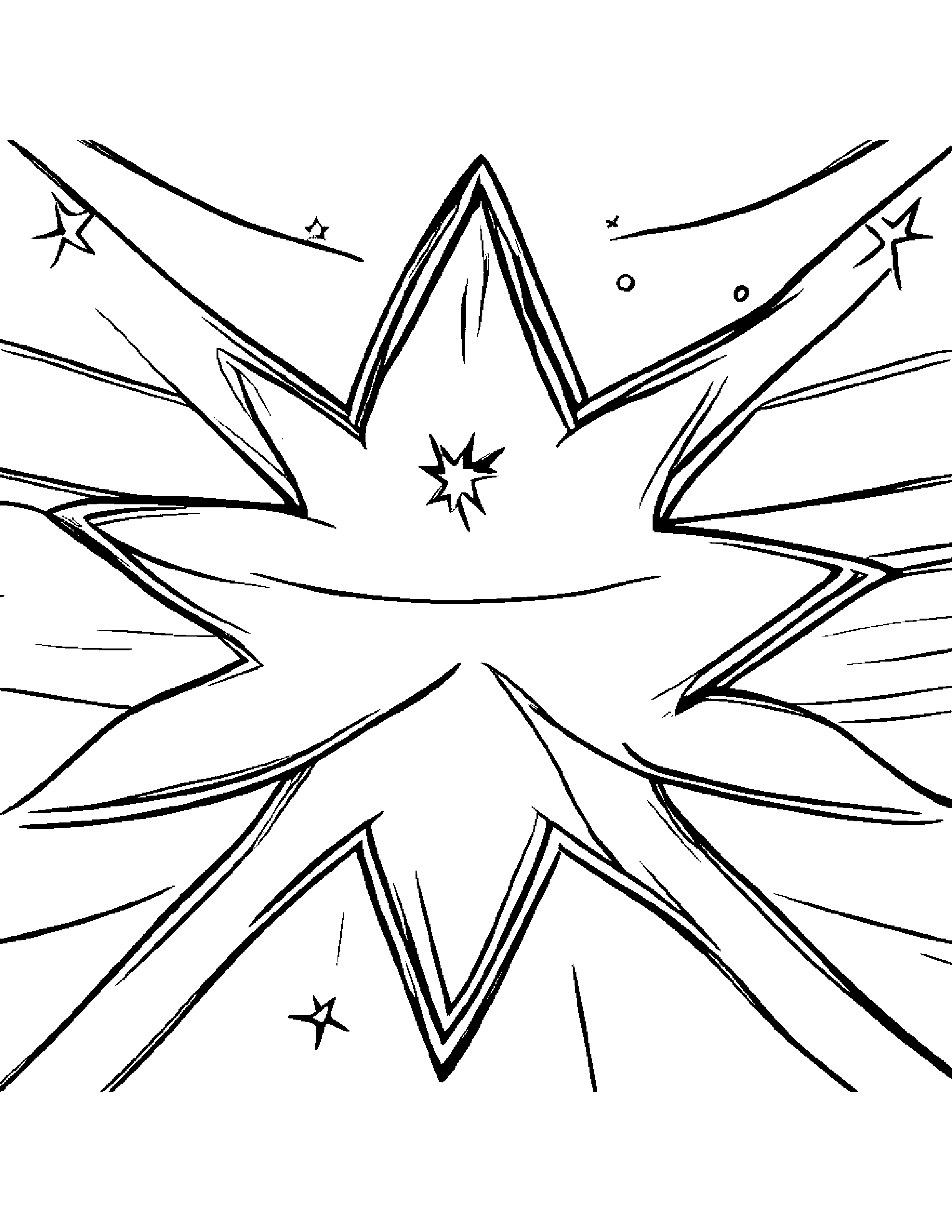 Cheerful Star Wand #2 Coloring Page (Free Printable PDF)