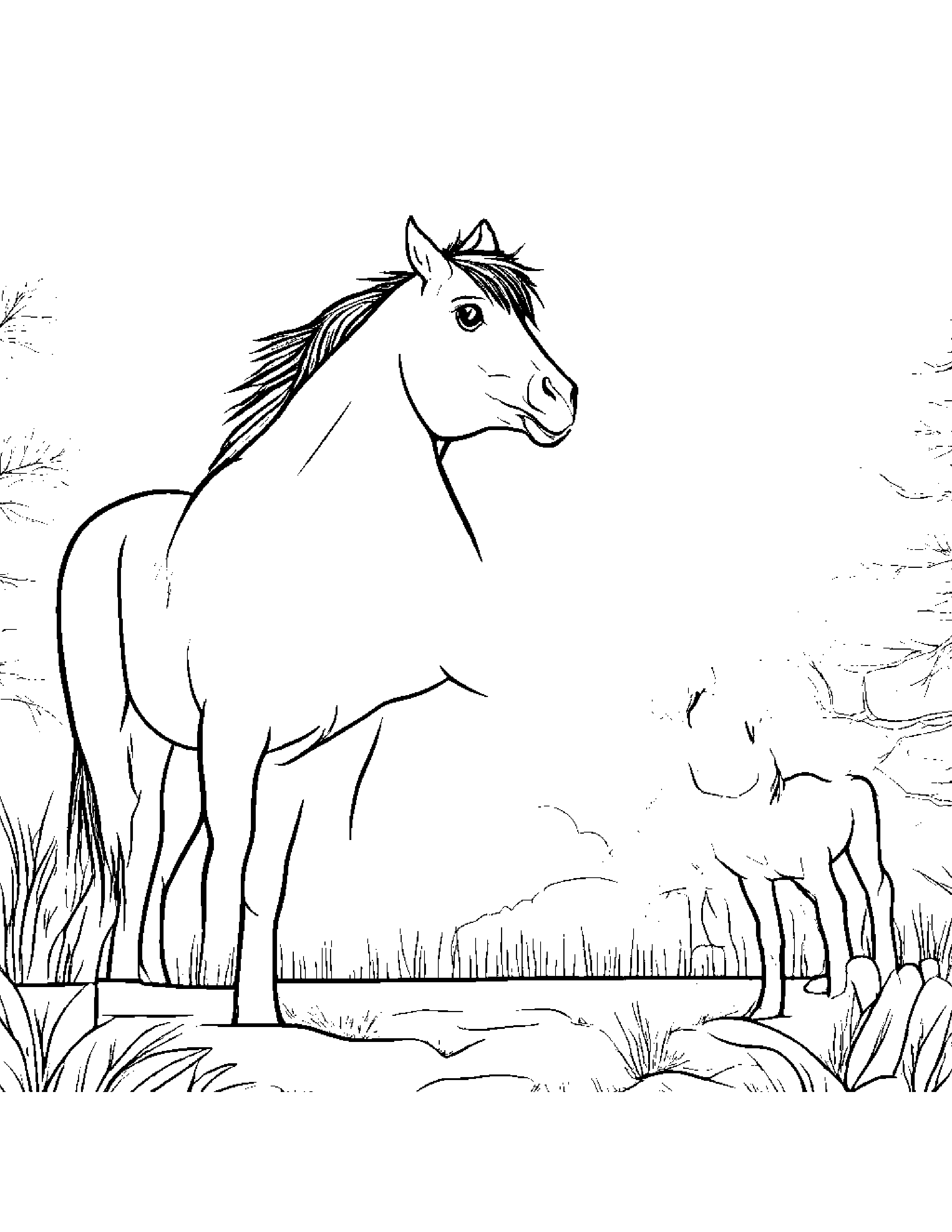 Foal Giving A High Five #2 Coloring Page (Free Printable PDF)
