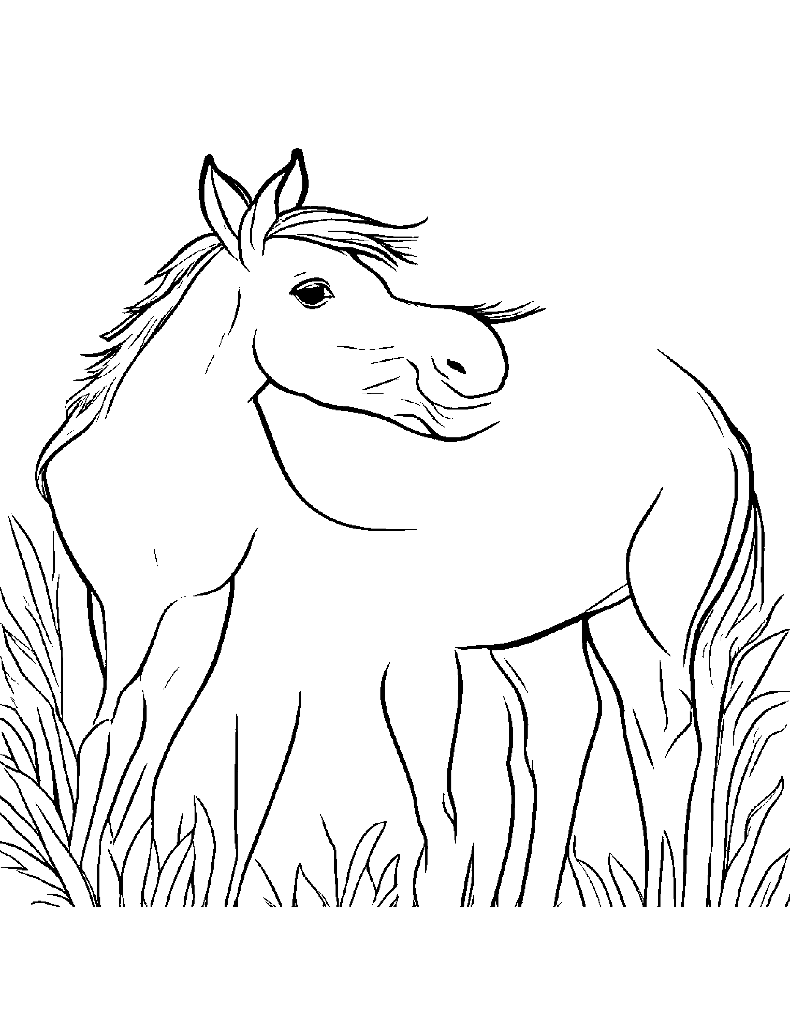 Foal Giving A High Five Coloring Page (Free Printable PDF)