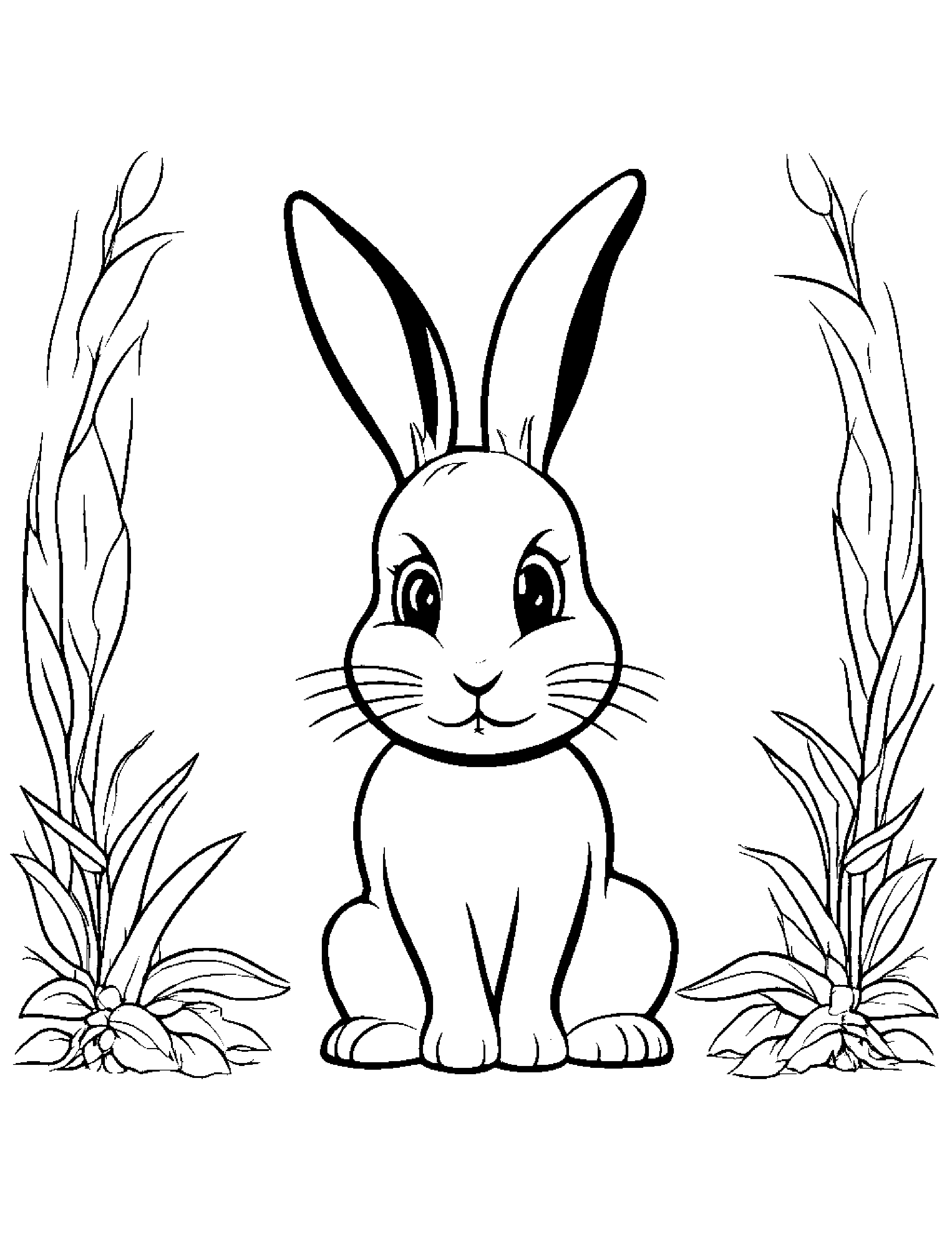 Helpful Bunny #3 Coloring Page (Free Printable PDF)