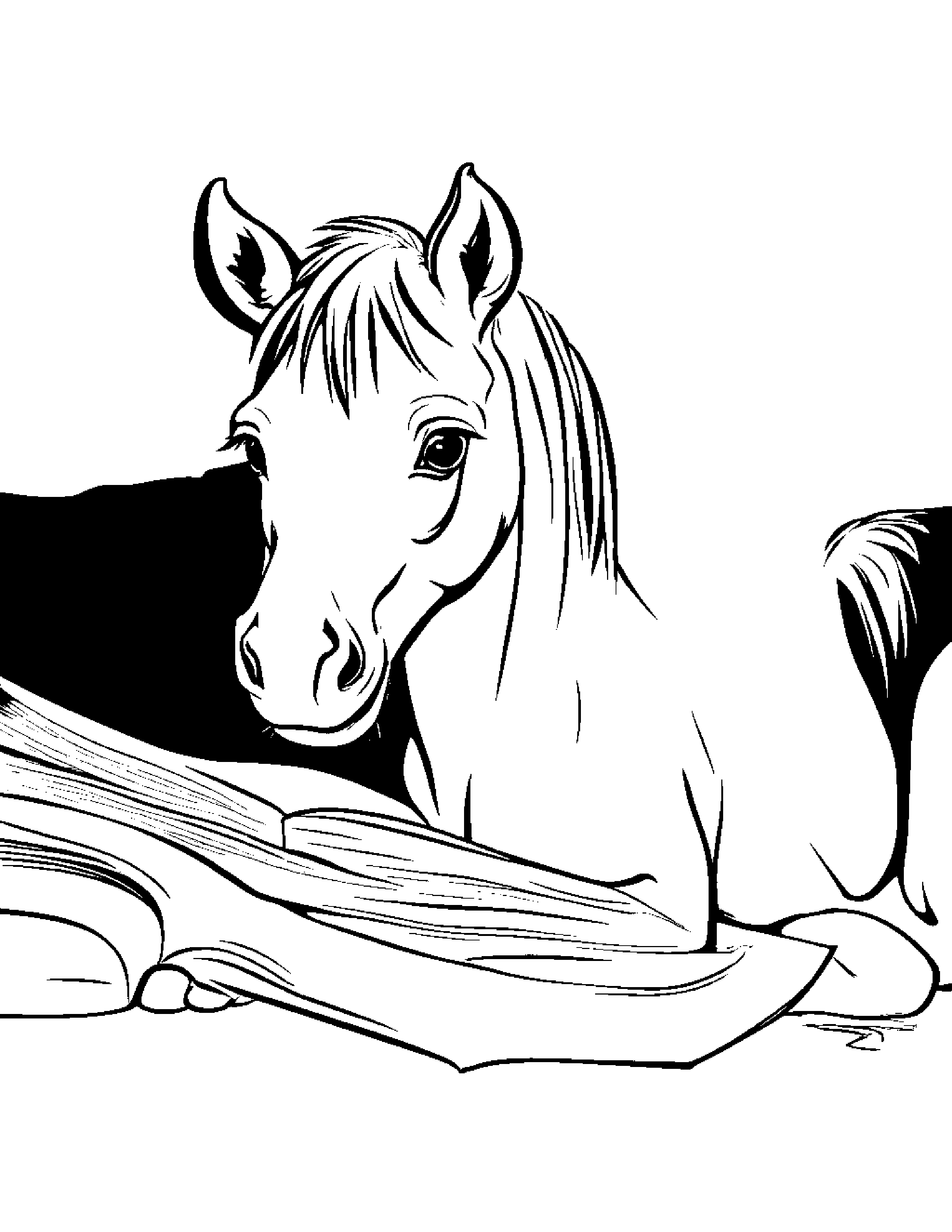 Helpful Foal Reading A Storybook #3 Coloring Page (Free Printable PDF)