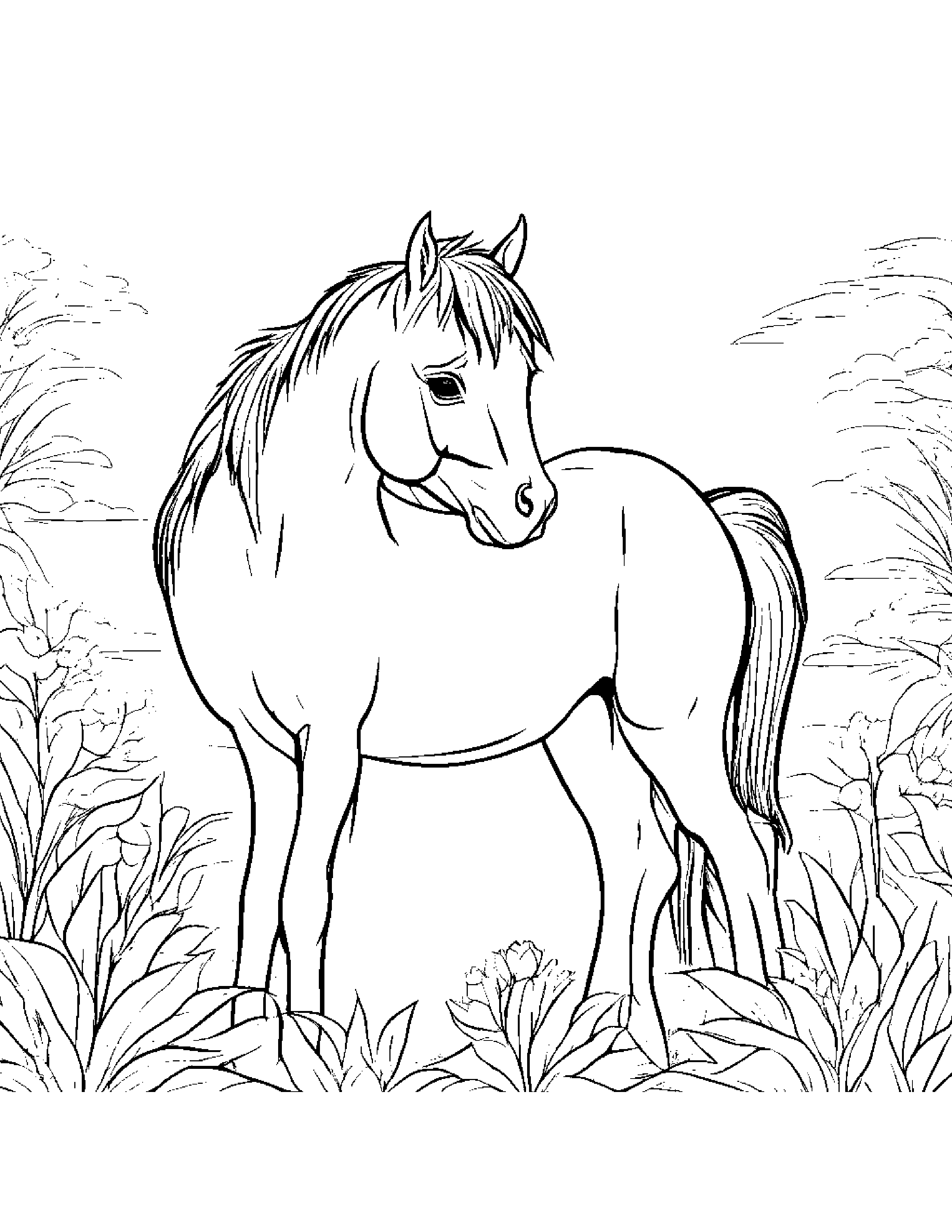 Helpful Foal Coloring Page (Free Printable PDF)