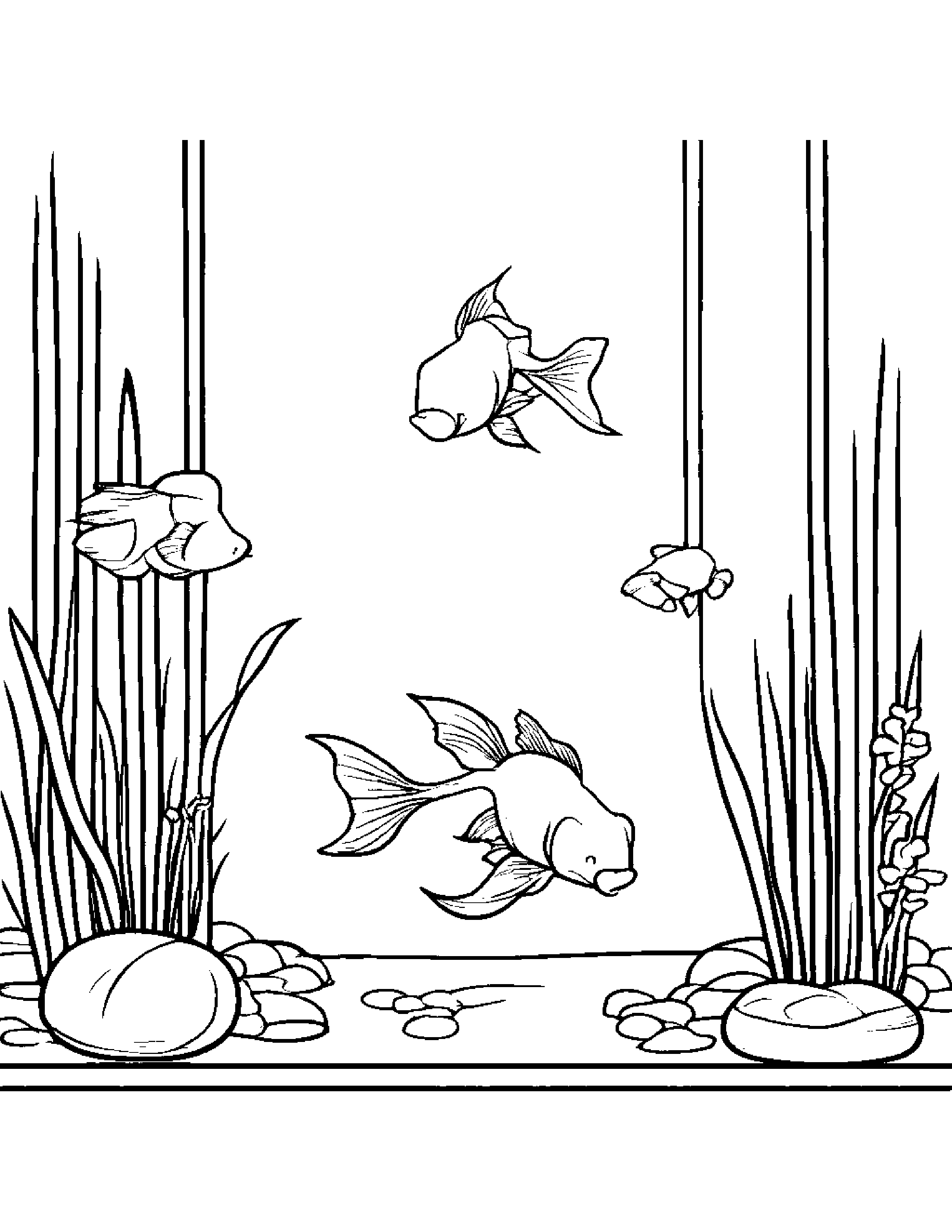 Helpful Goldfish In A Classroom Corner #2 Coloring Page (Free Printable PDF)