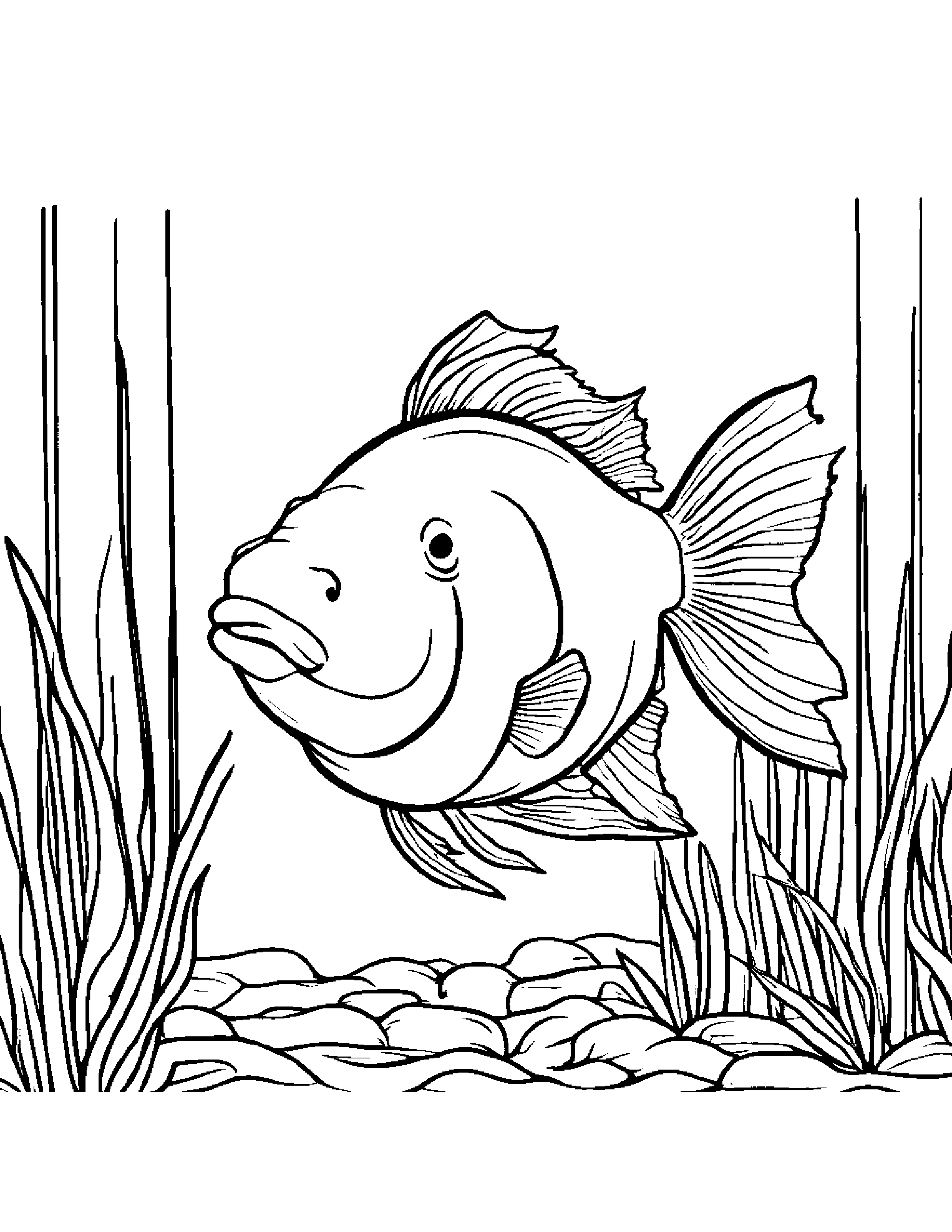 Helpful Goldfish In A Classroom Corner #3 Coloring Page (Free Printable PDF)
