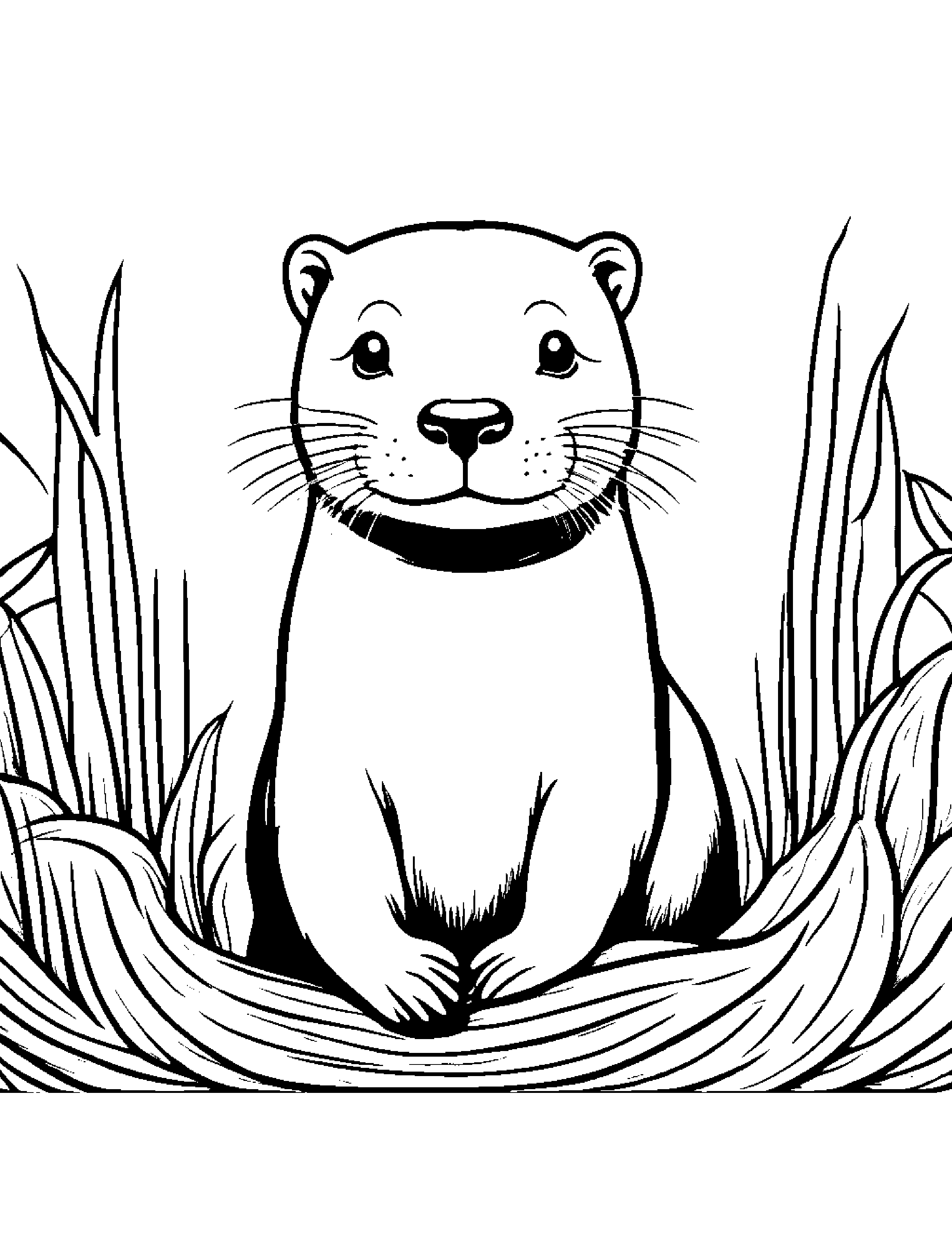 Helpful Otter #2 Coloring Page (Free Printable PDF)
