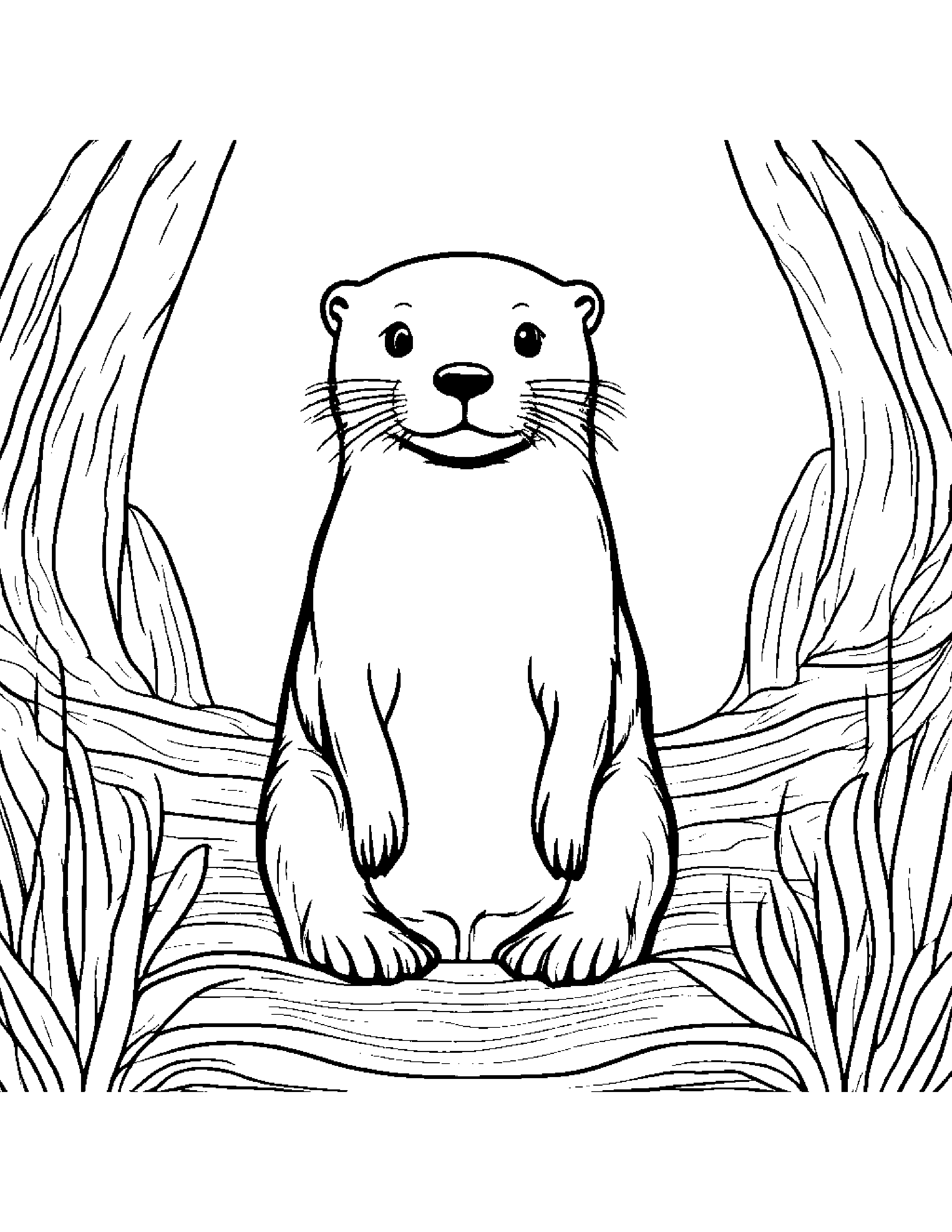 Helpful Otter Coloring Page (Free Printable PDF)