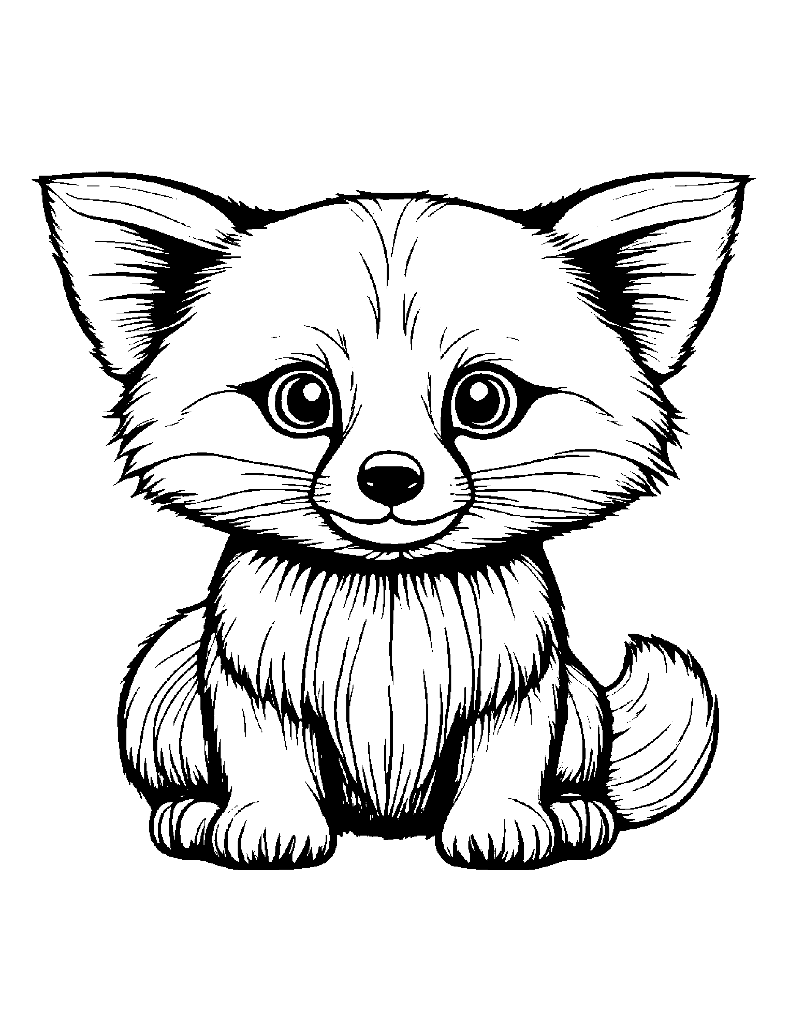 Helpful Red Panda #3 Coloring Page (Free Printable PDF)