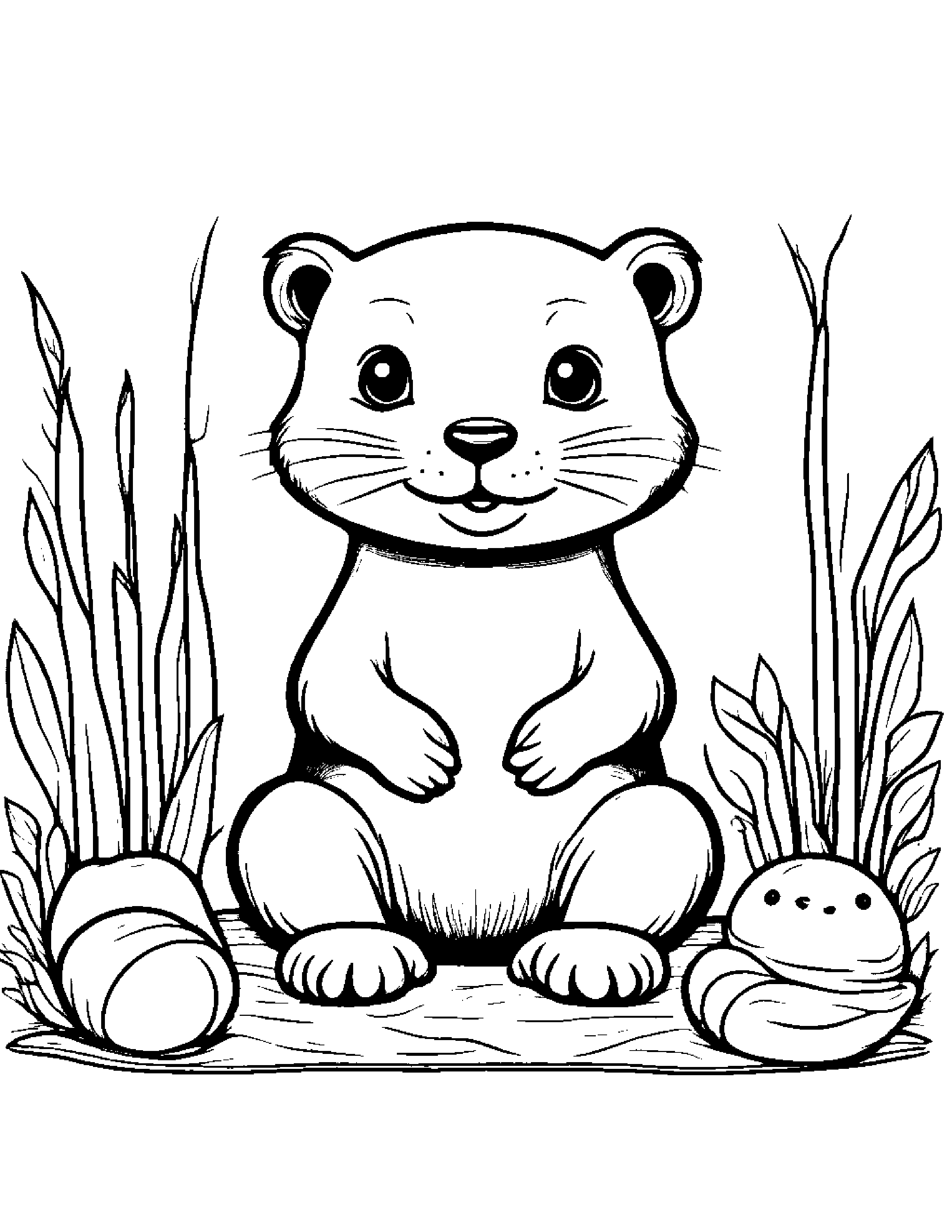 Jolly Otter Tidying Toys #2 Coloring Page (Free Printable PDF)