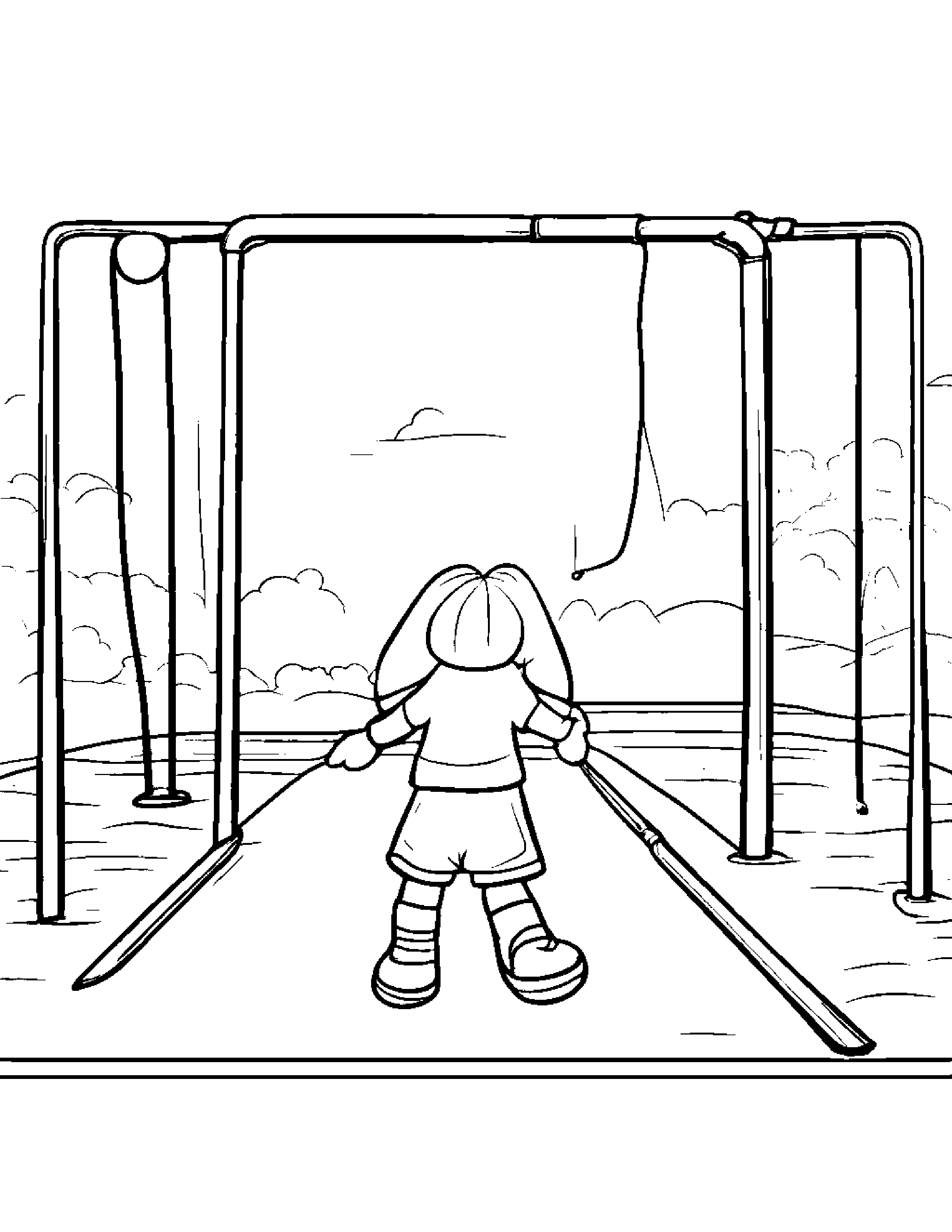 Jump Rope Tidying Toys At The Playground #5 Coloring Page (Free Printable PDF)