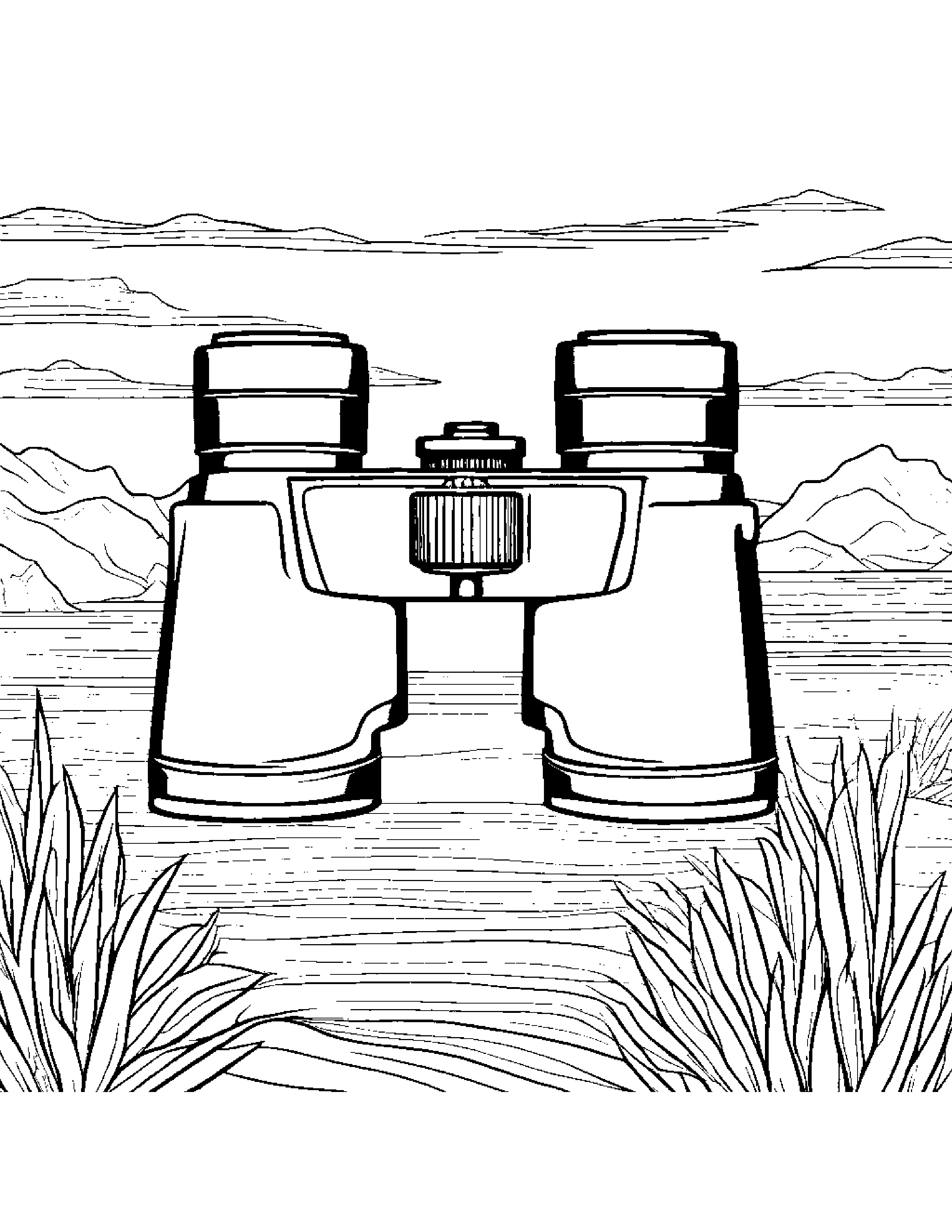 Kind Binoculars Coloring Page (Free Printable PDF)