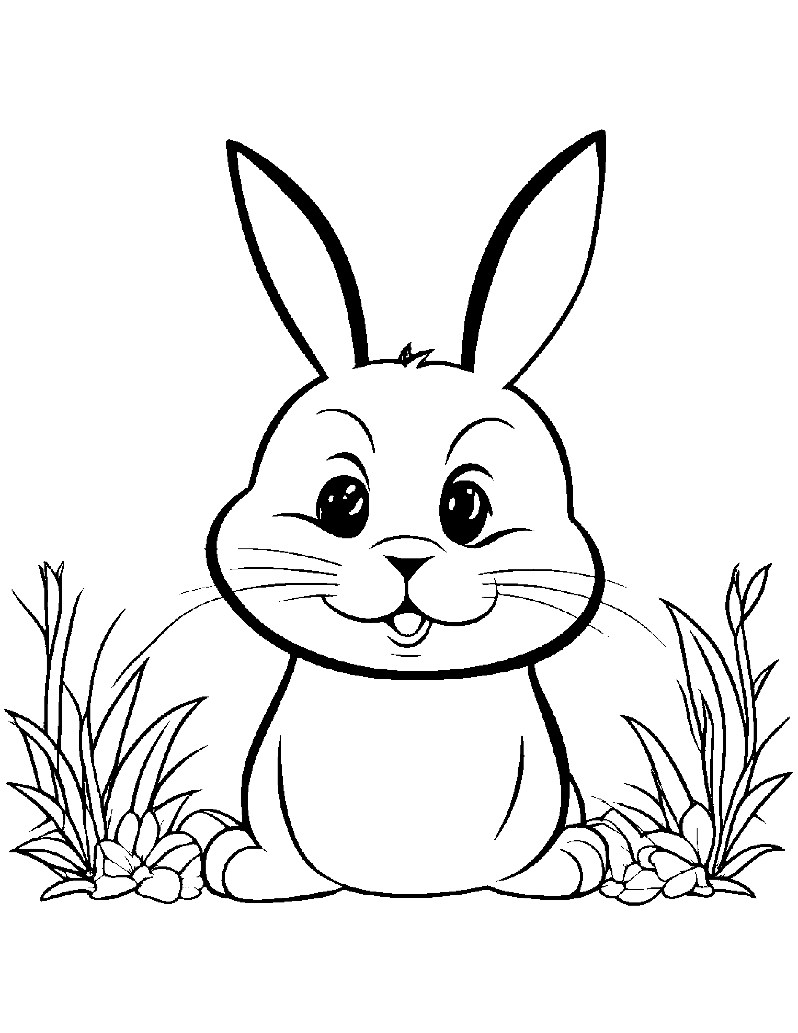 Kind Bunny Making Silly Faces #3 Coloring Page (Free Printable PDF)