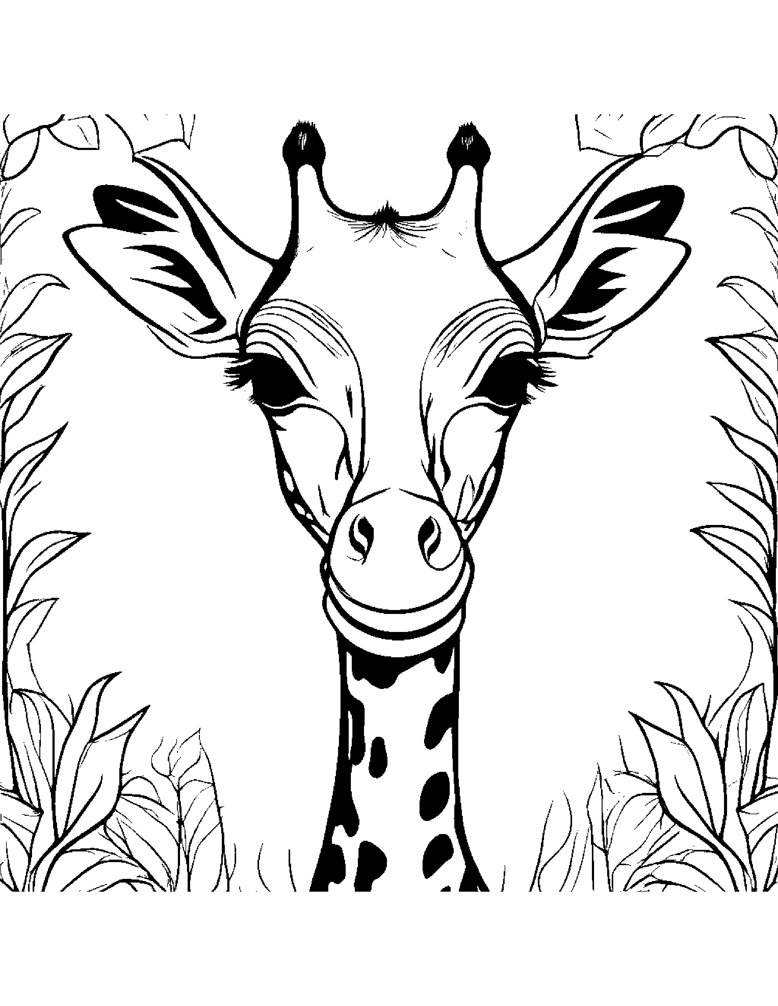Kind Giraffe Calf #3 Coloring Page (Free Printable PDF)