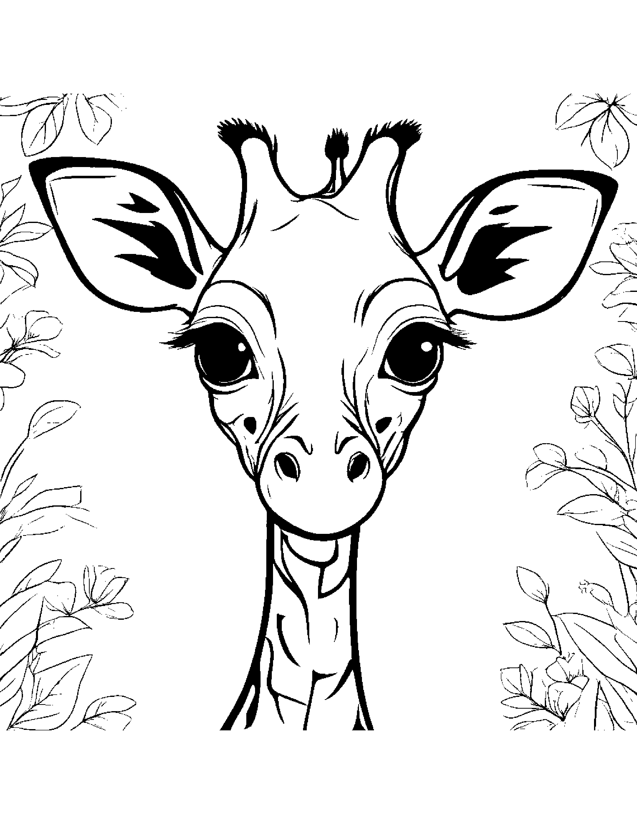 Kind Giraffe Calf #4 Coloring Page (Free Printable PDF)