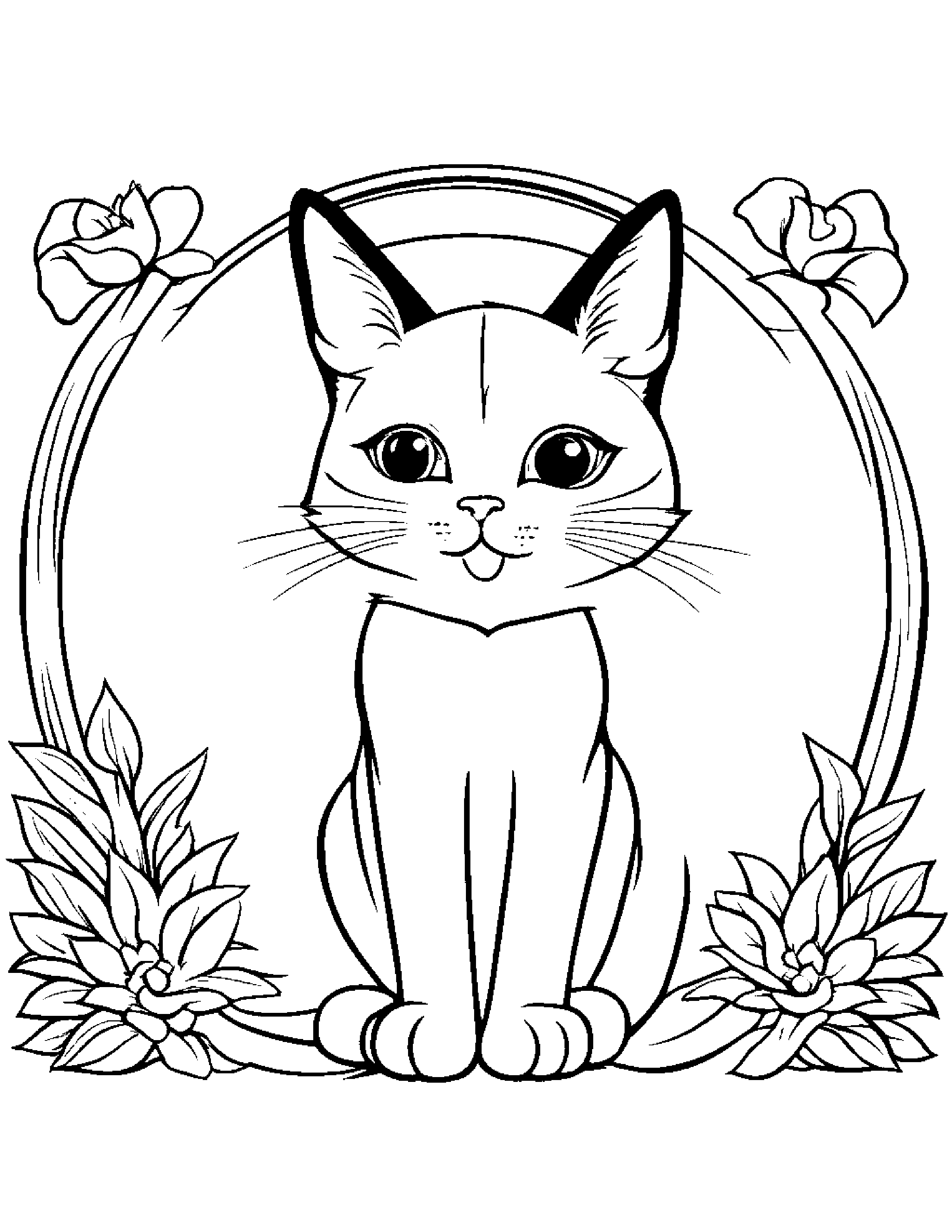 Kind Kitty #3 Coloring Page (Free Printable PDF)
