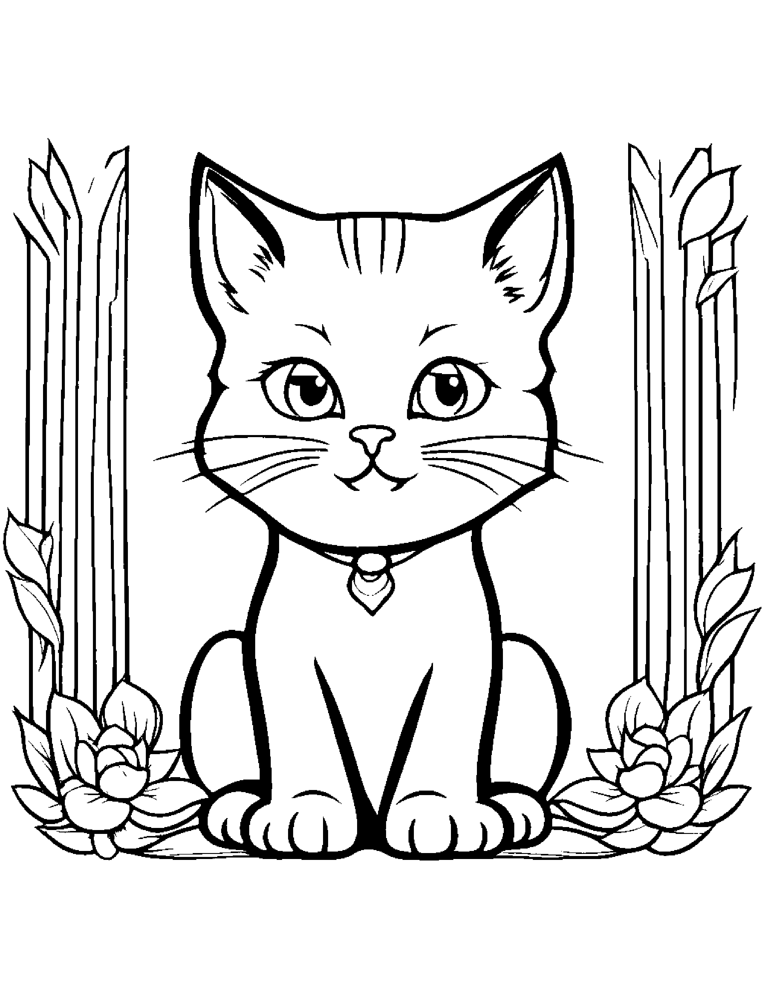 Kind Kitty Coloring Page (Free Printable PDF)