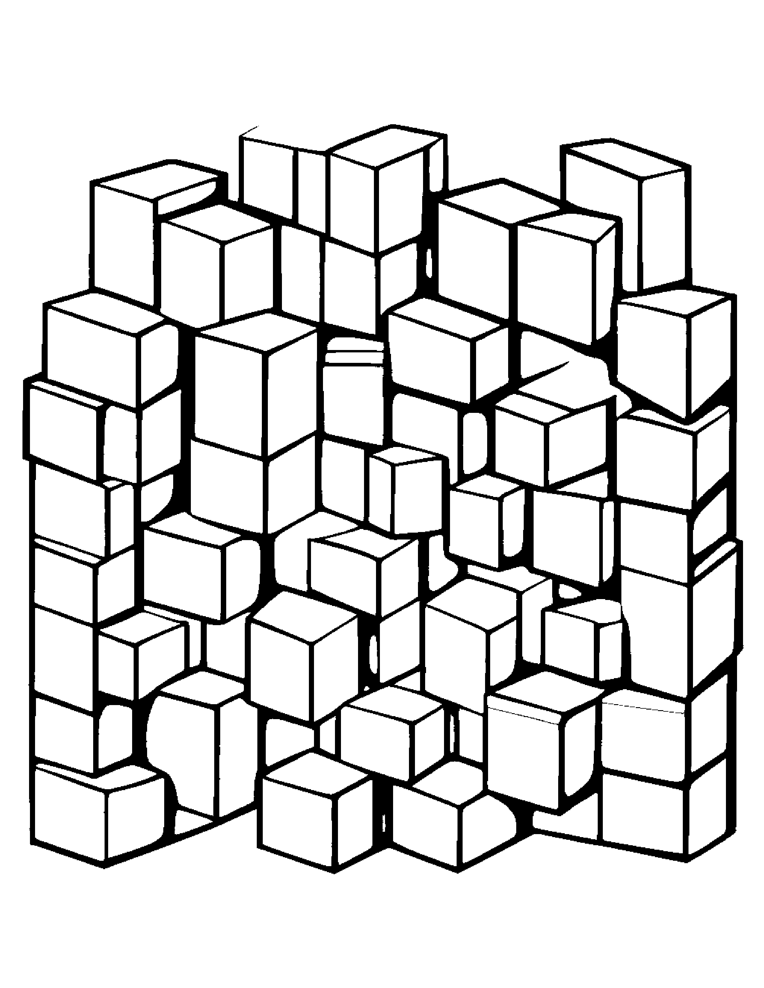 Kind Stack Of Blocks #3 Coloring Page (Free Printable PDF)
