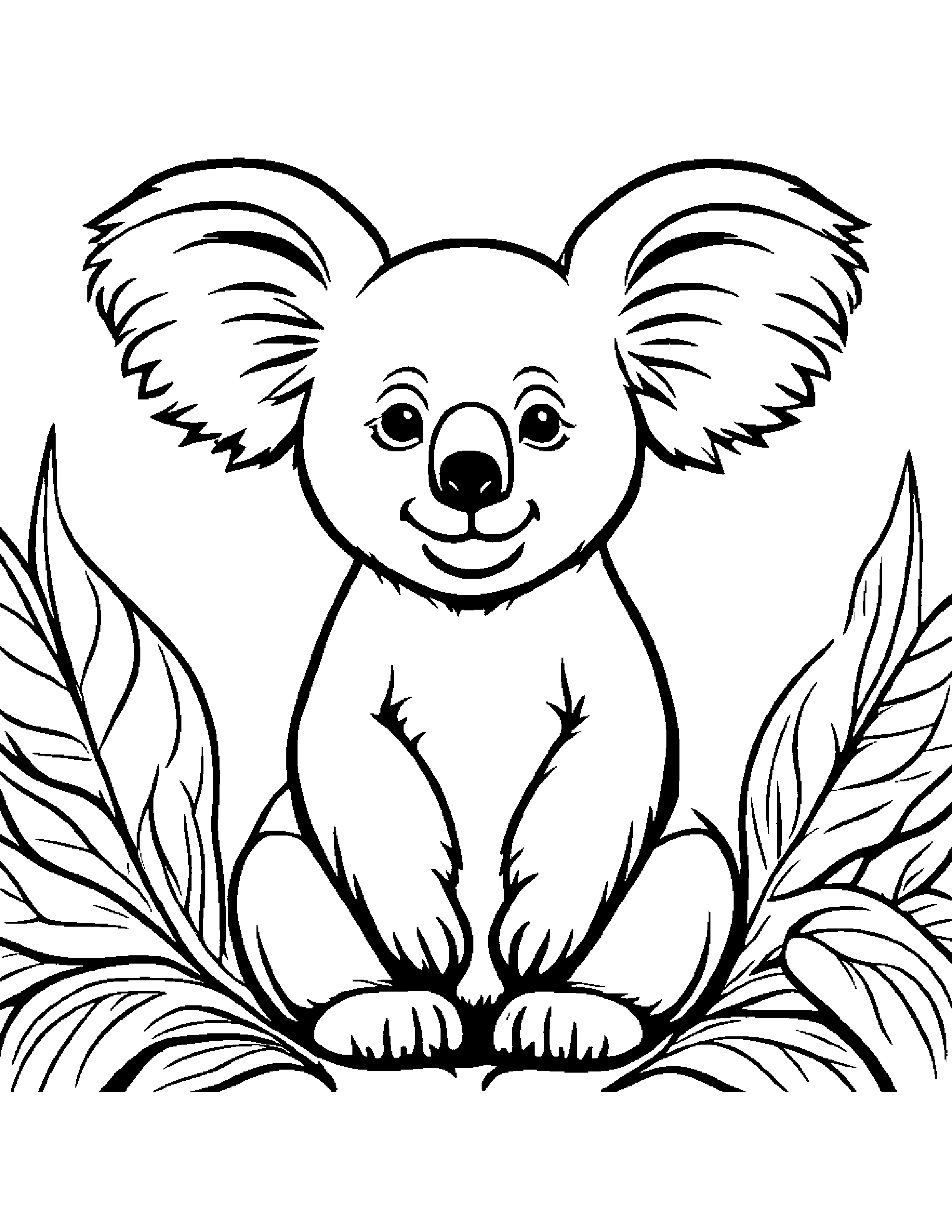 Polite Koala #3 Coloring Page (Free Printable PDF)
