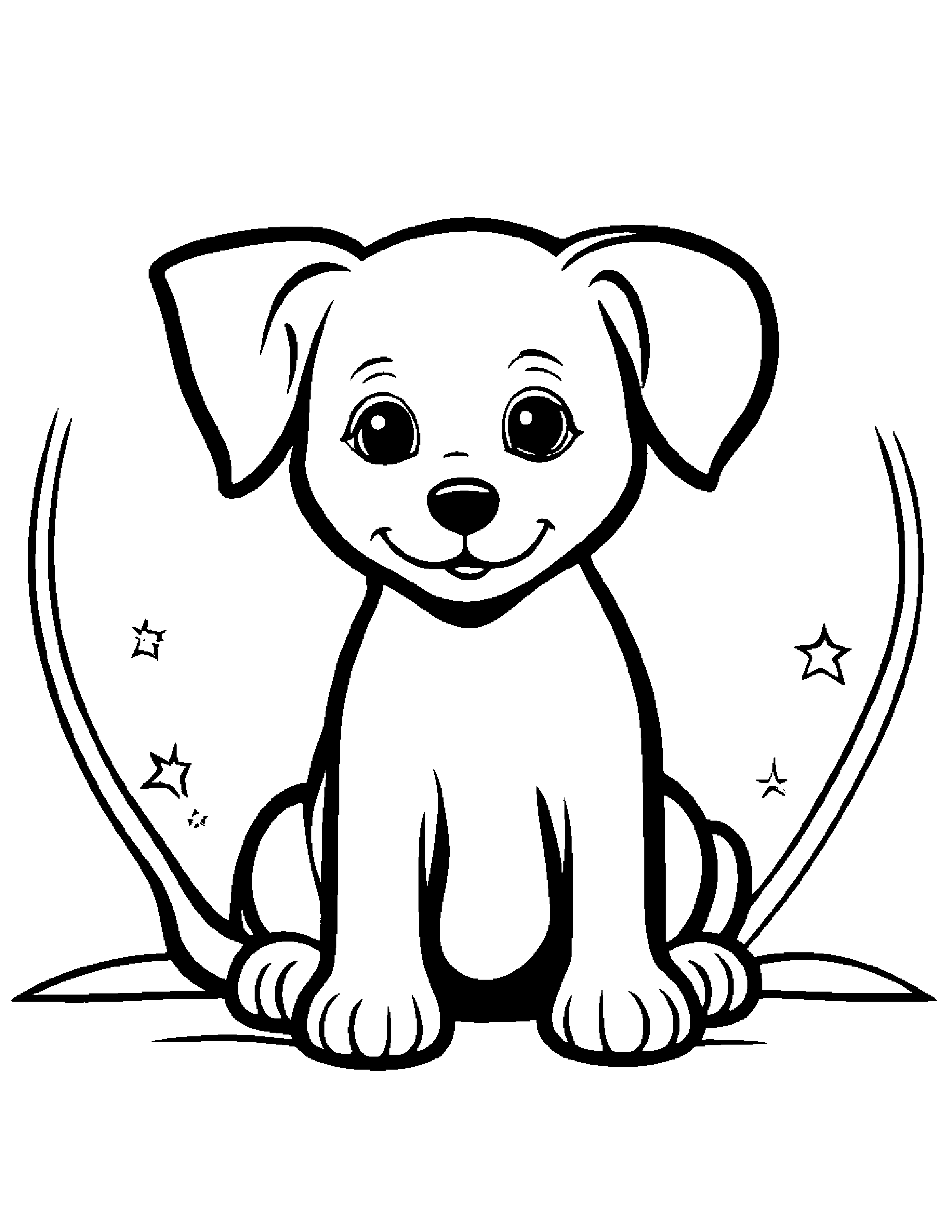 Puppy With A Friendly Star #4 Coloring Page (Free Printable PDF)