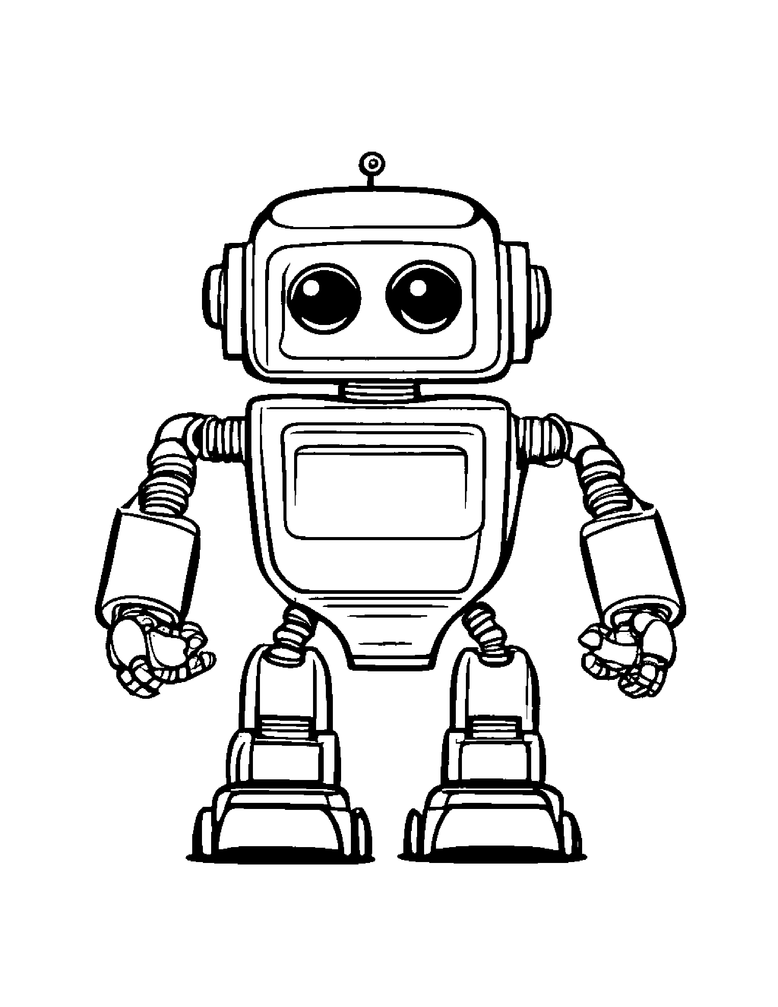 Robot Buddy Sharing Coloring Page (Free Printable PDF)