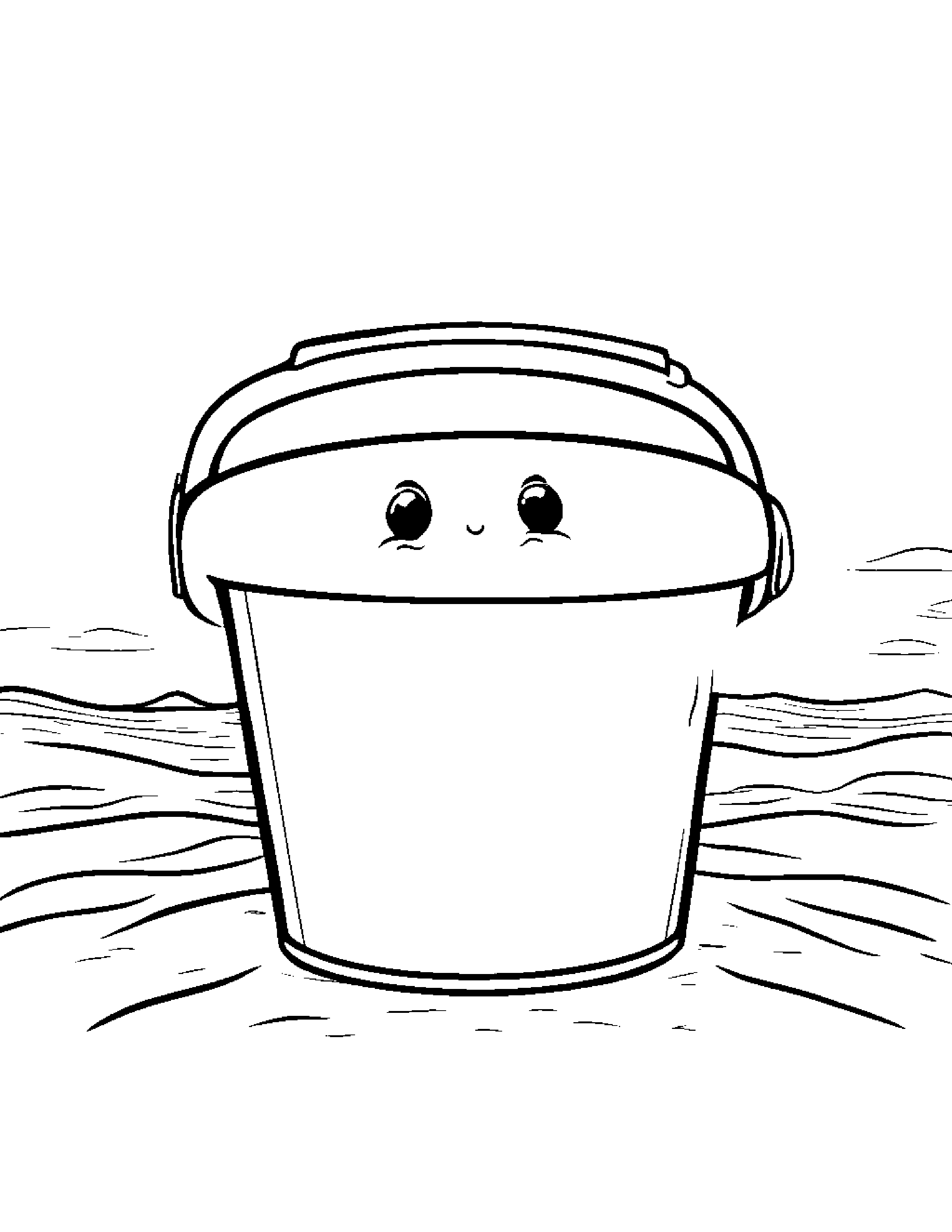 Sand Bucket Giving A High Five Coloring Page (Free Printable PDF)