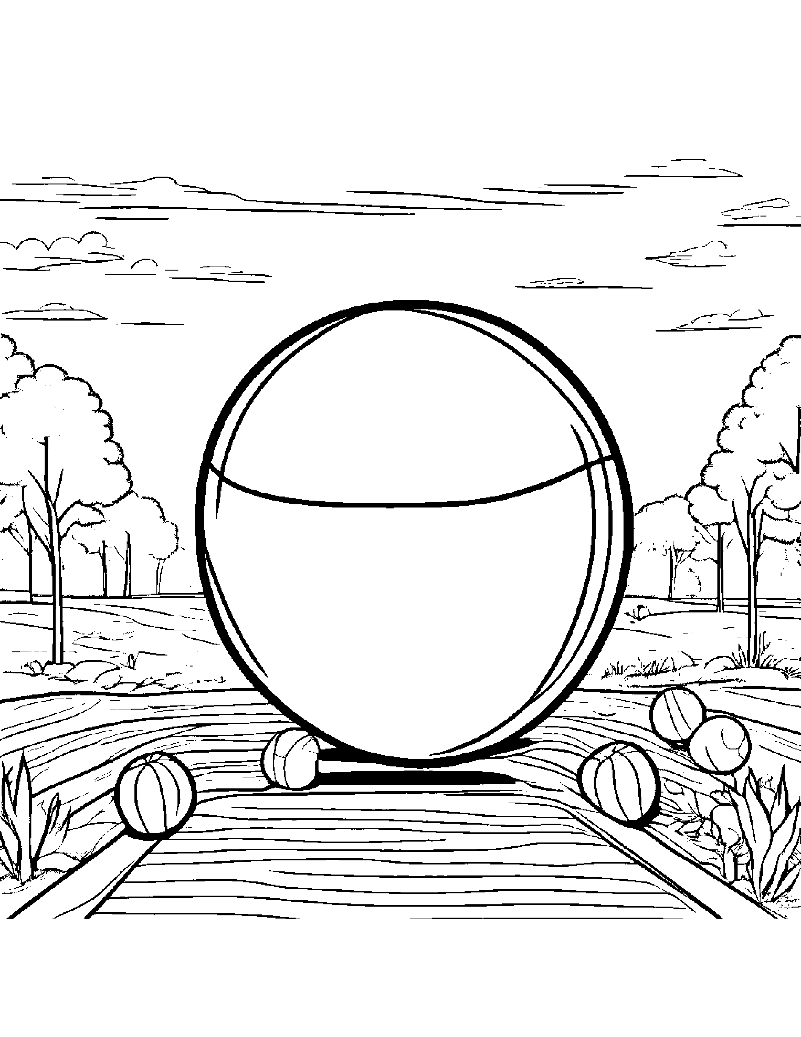 Shy Basketball On A Picnic Blanket Coloring Page (Free Printable PDF)