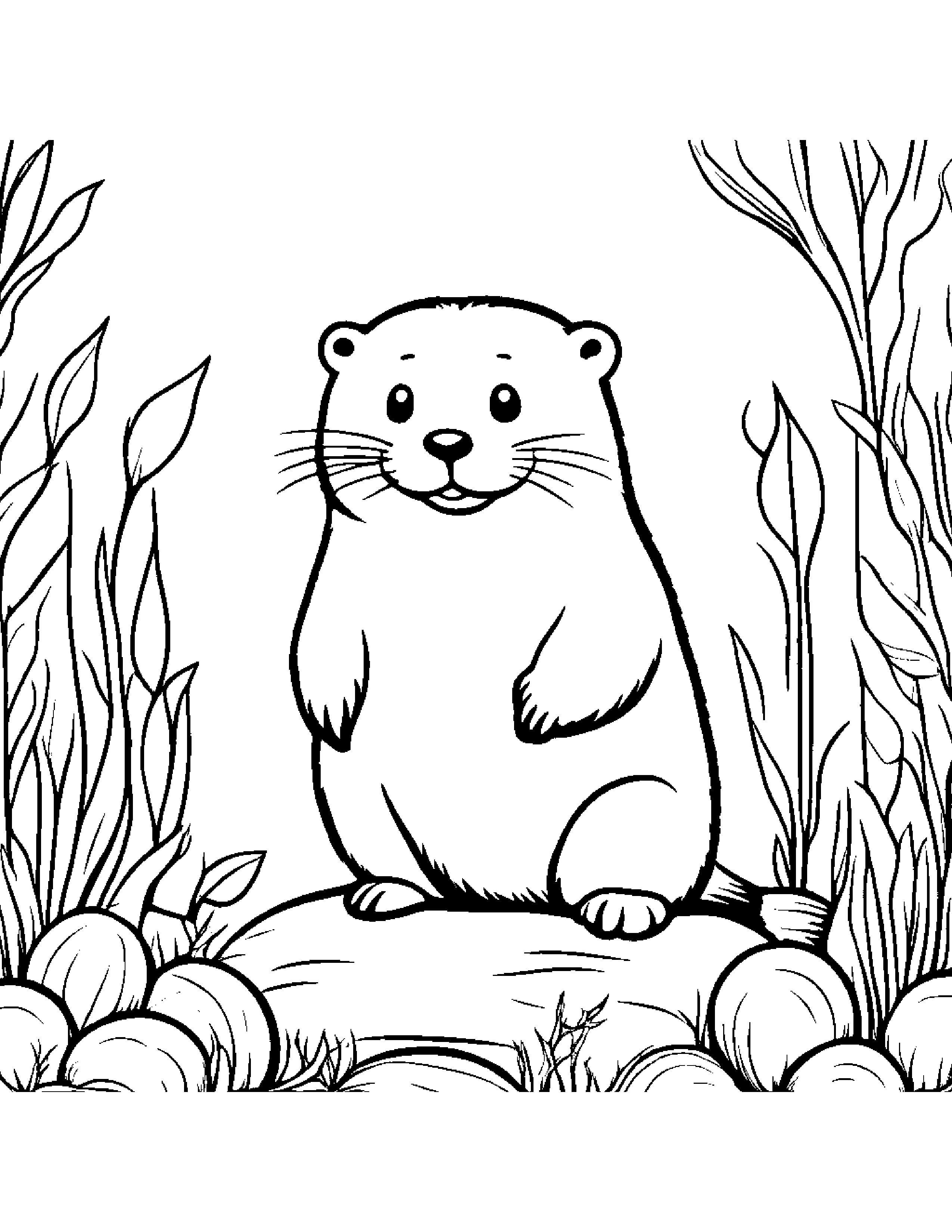 Shy Otter Tidying Toys #3 Coloring Page (Free Printable PDF)
