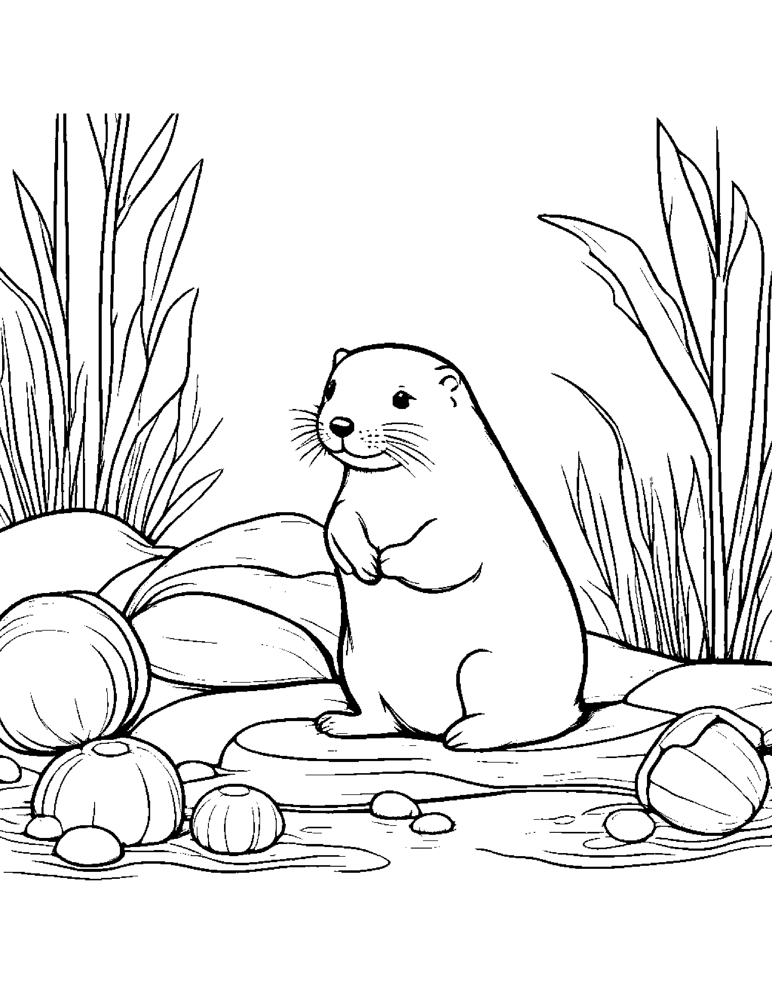 Shy Otter Tidying Toys #4 Coloring Page (Free Printable PDF)