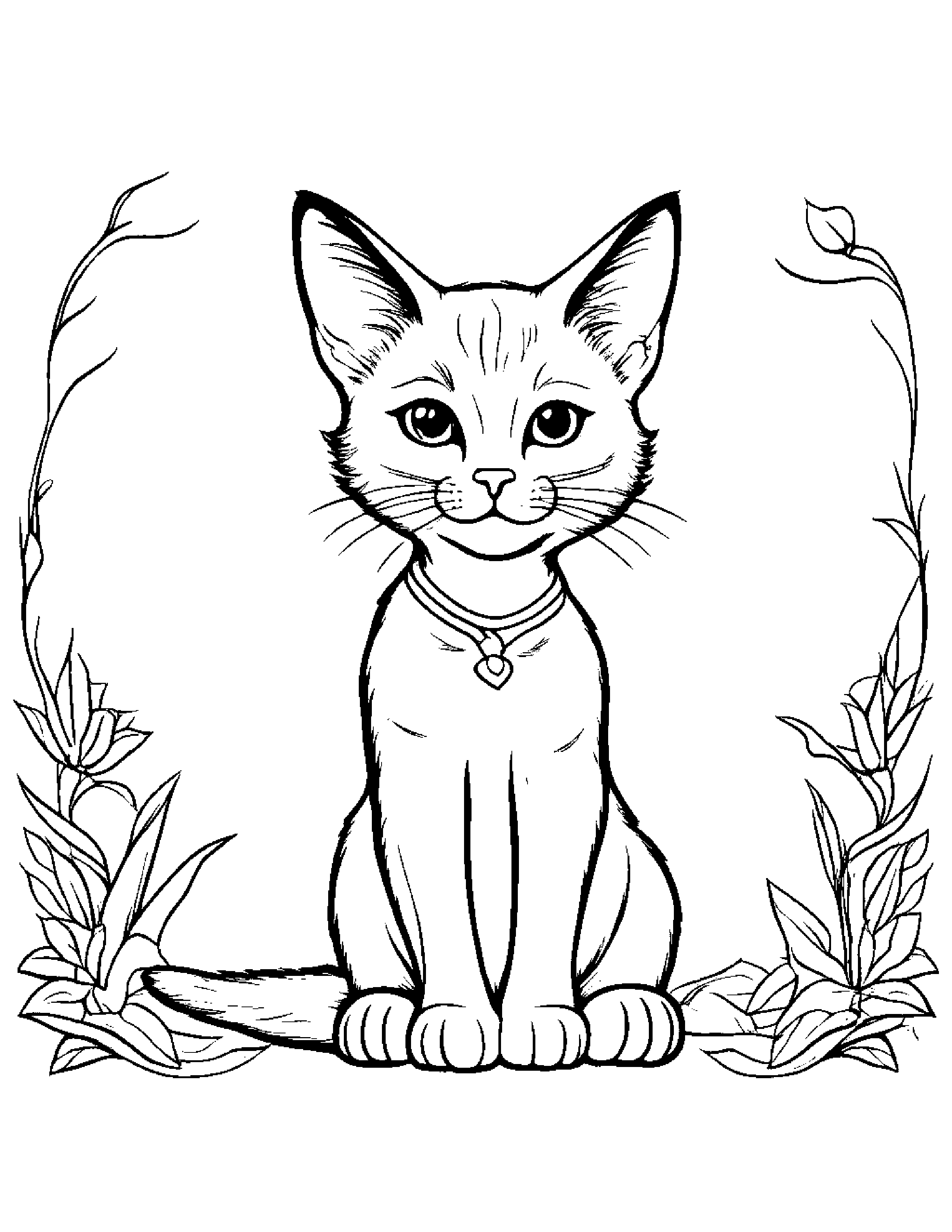 Sprightly Kitten #3 Coloring Page (Free Printable PDF)