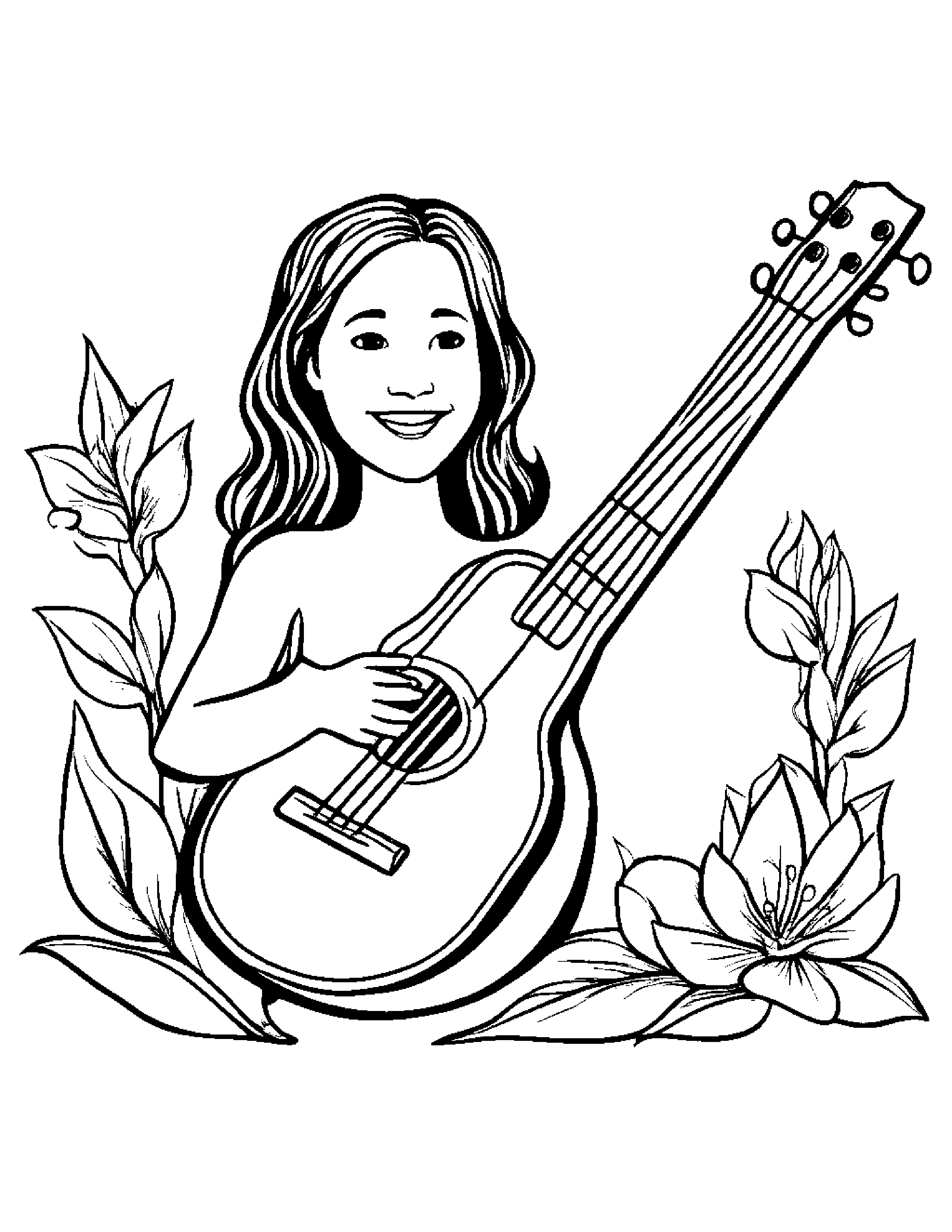 Ukulele Sharing #2 Coloring Page (Free Printable PDF)