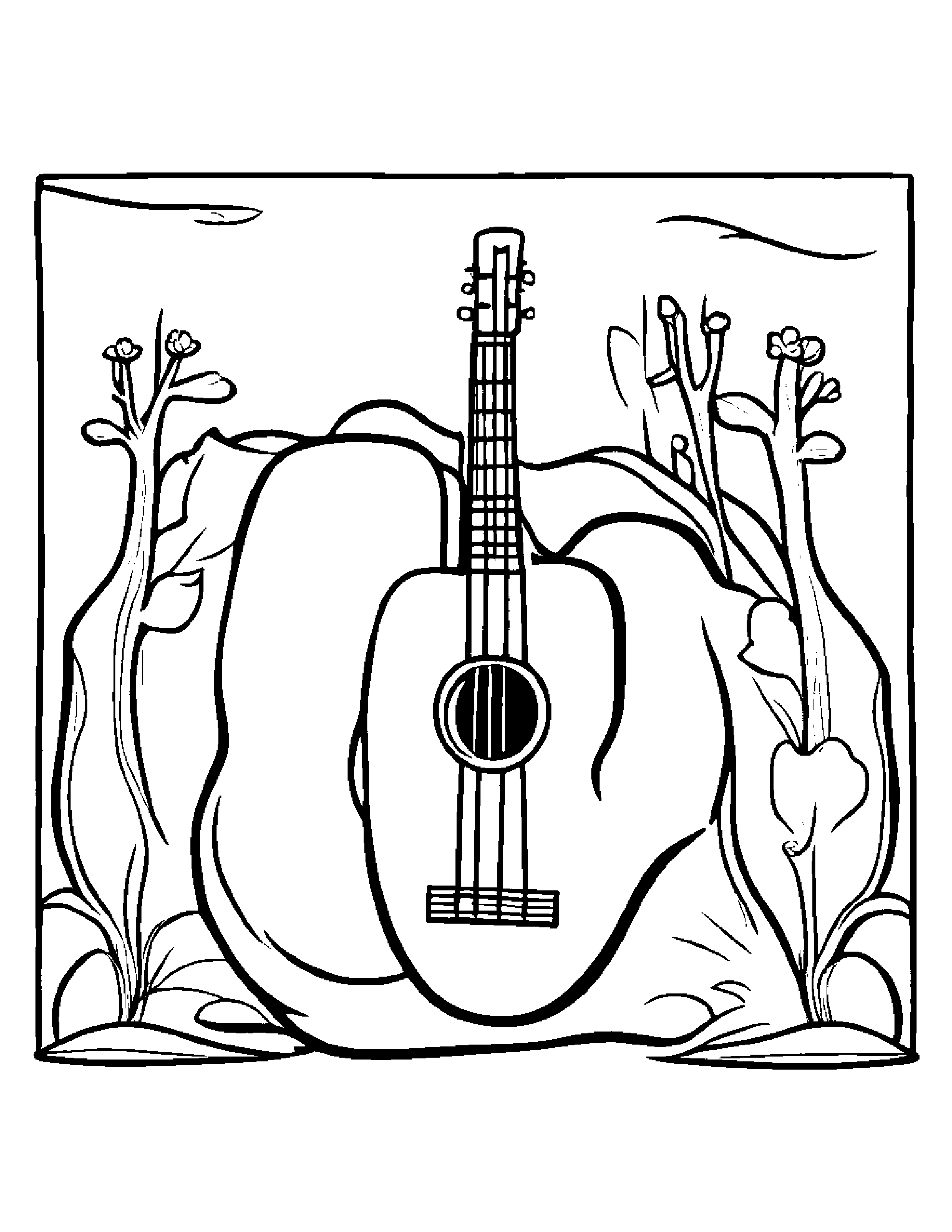 Ukulele Sharing #3 Coloring Page (Free Printable PDF)