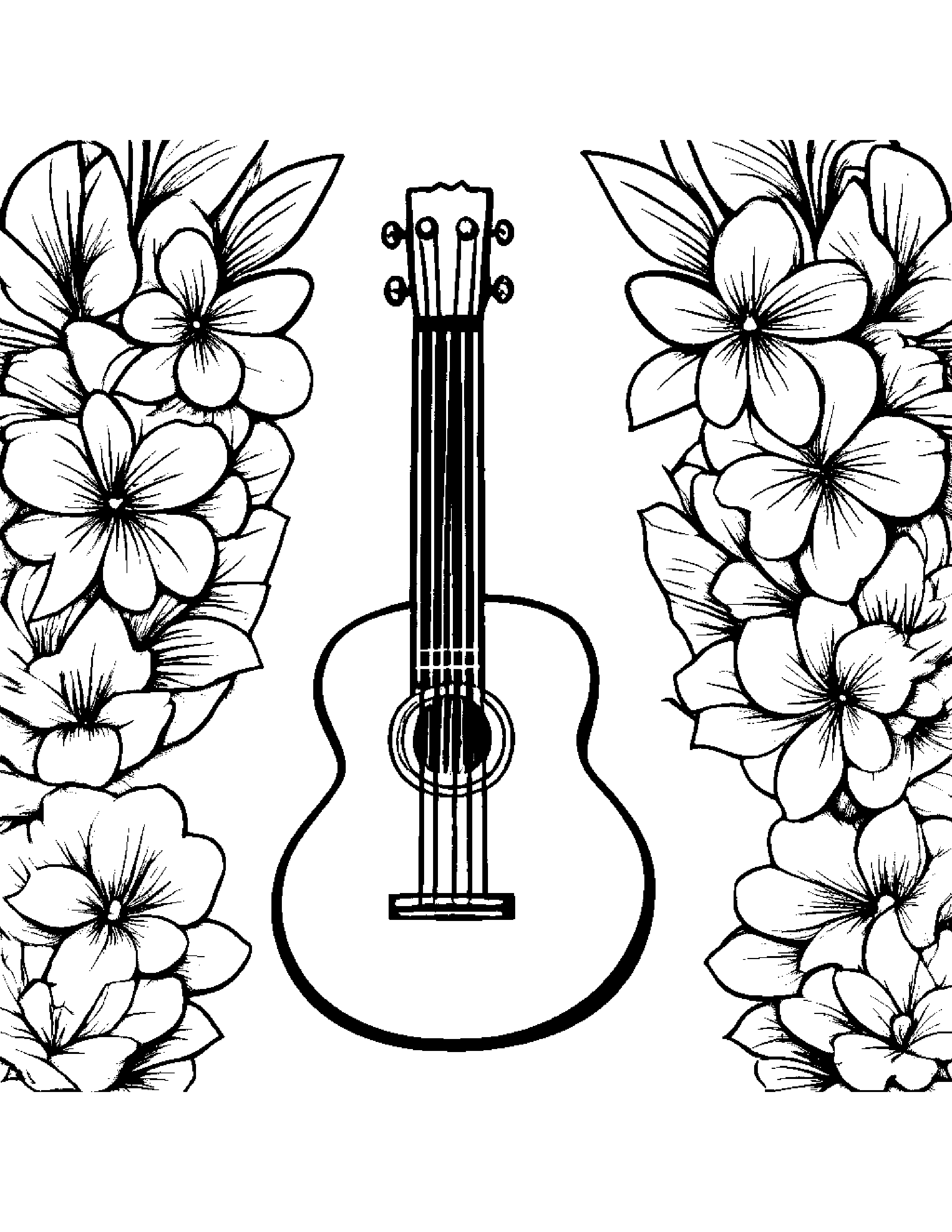 Ukulele Sharing #4 Coloring Page (Free Printable PDF)