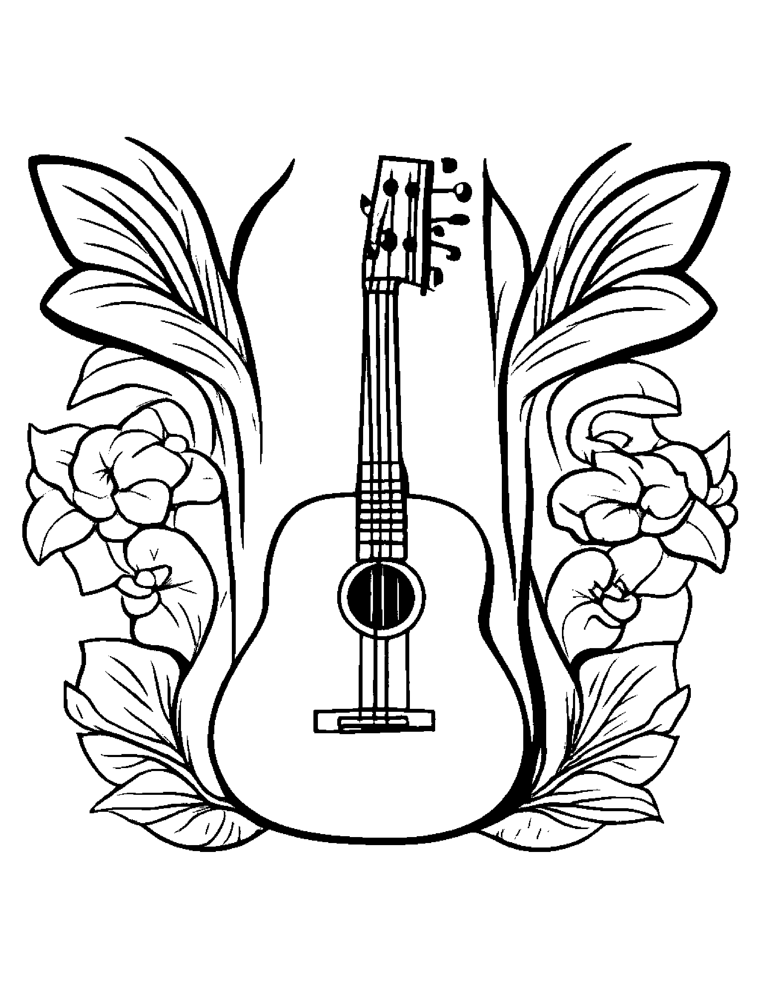 Ukulele Sharing #5 Coloring Page (Free Printable PDF)