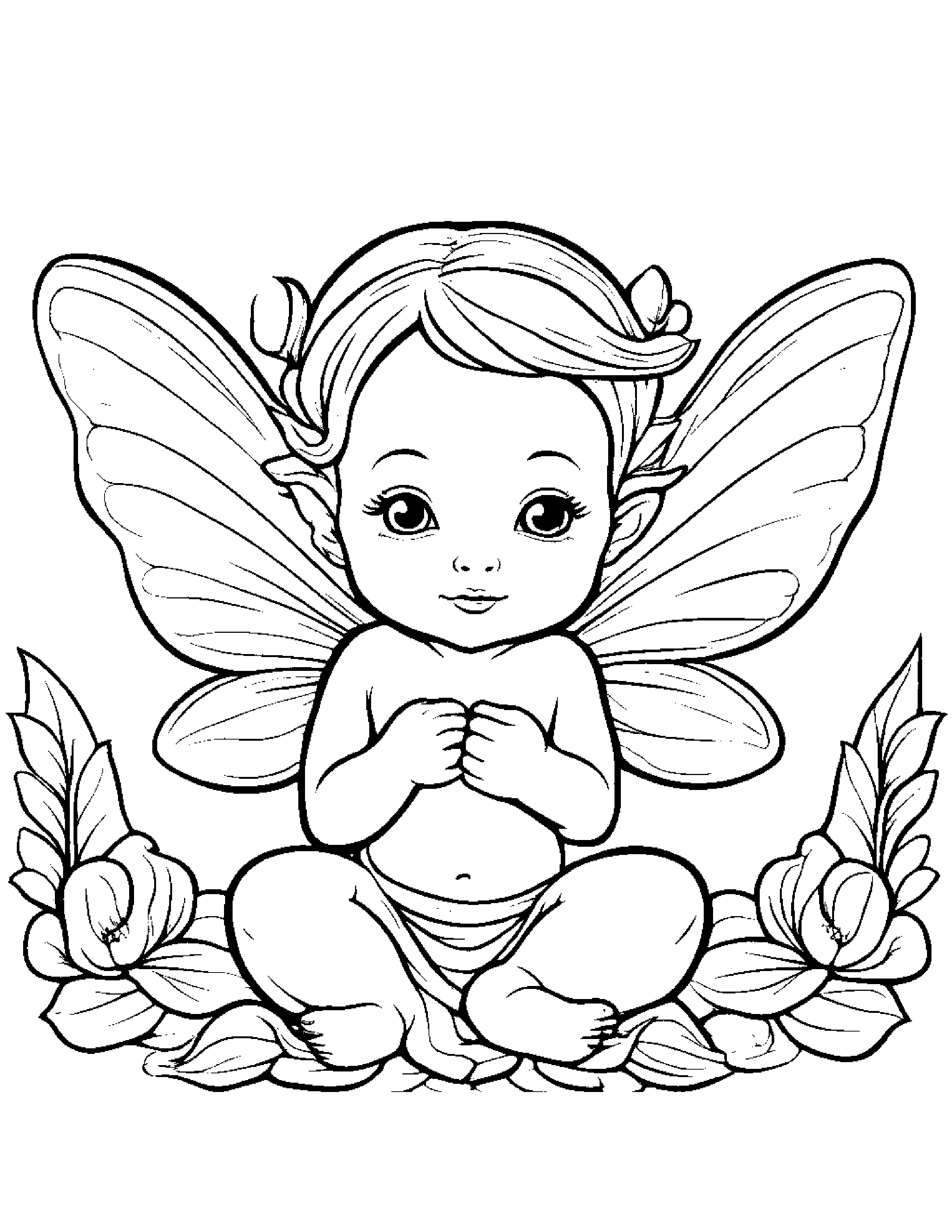 Baby Tiny Fairy #2 Coloring Page (Free Printable PDF)