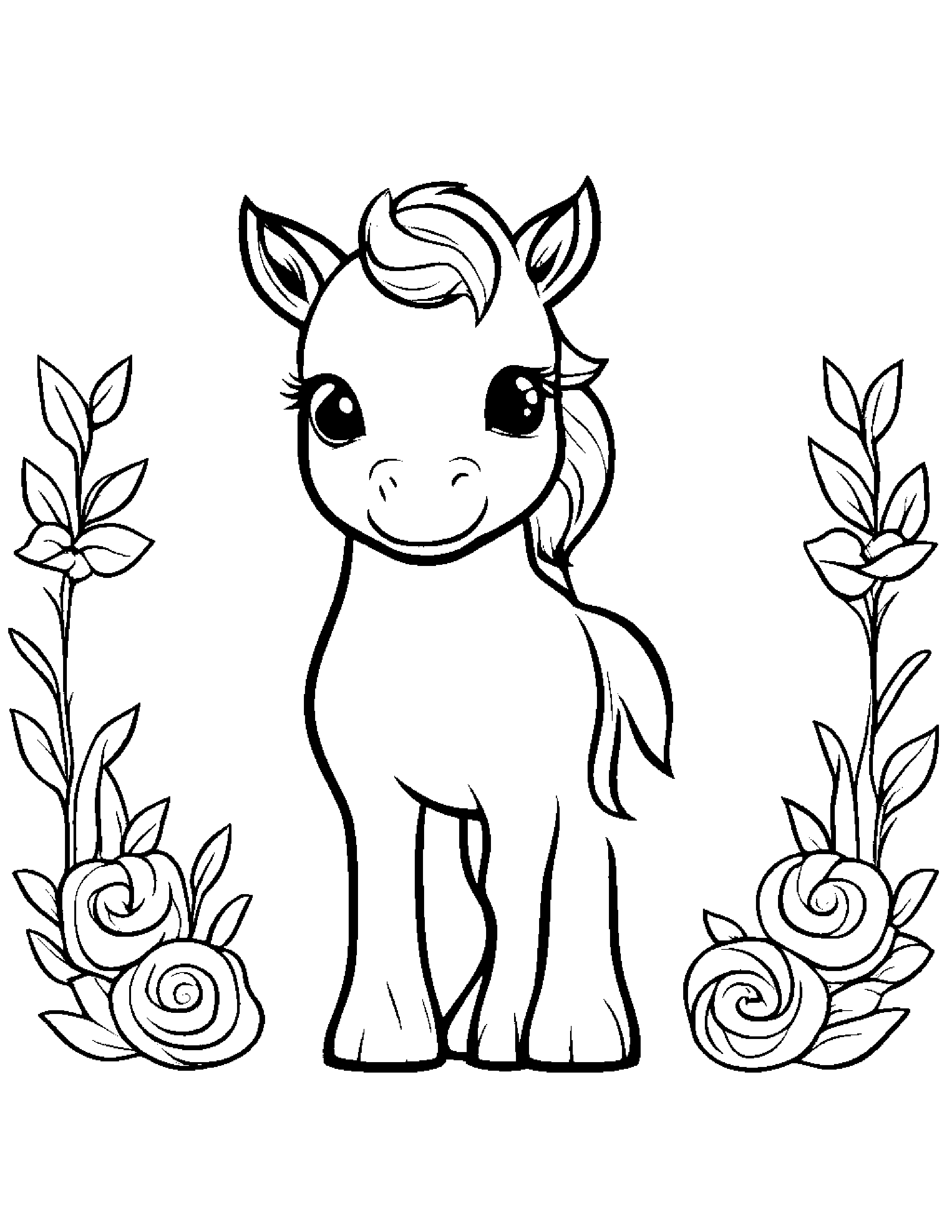 Little Unicorn Foal #2 Coloring Page (Free Printable PDF)