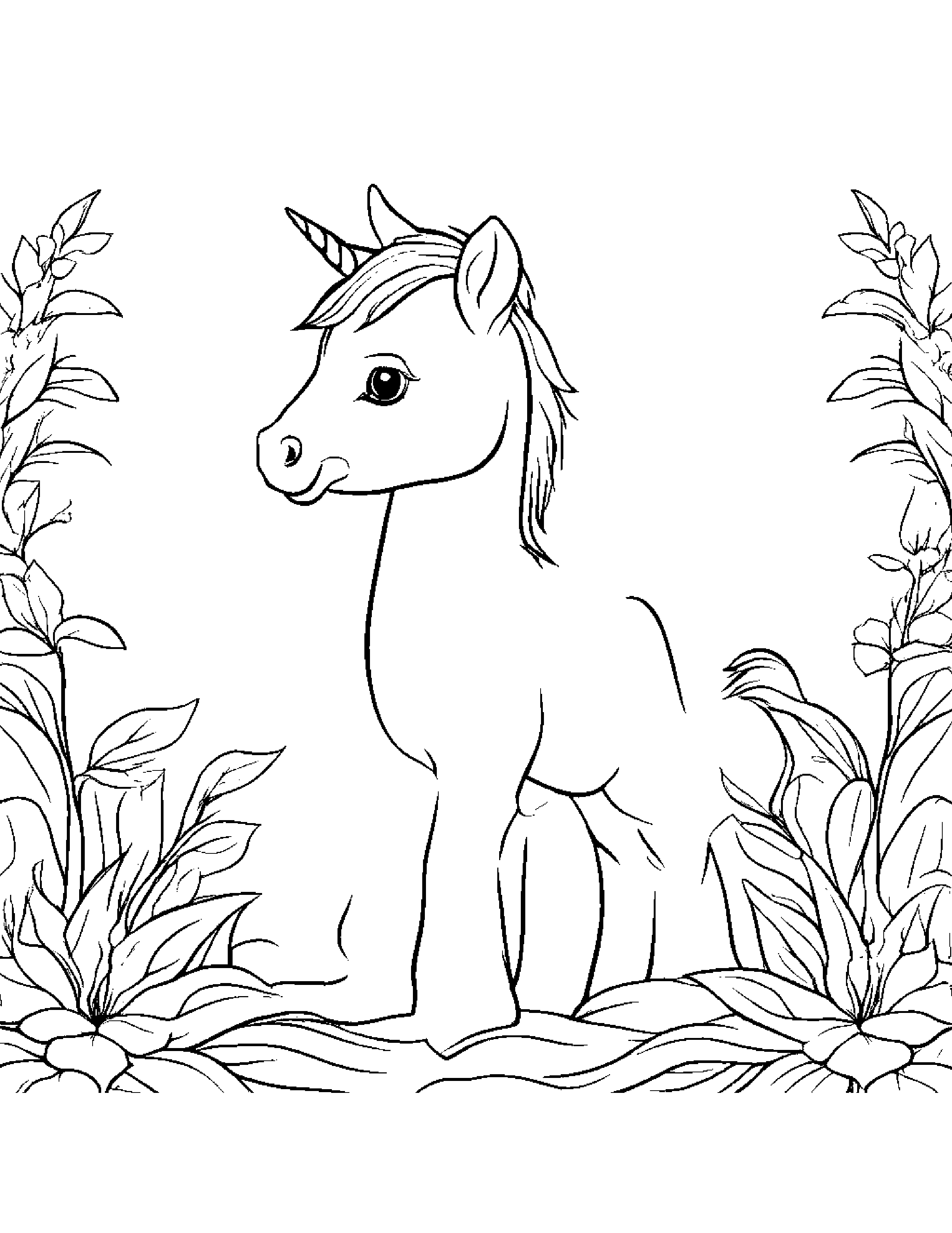 Little Unicorn Foal Coloring Page (Free Printable PDF)