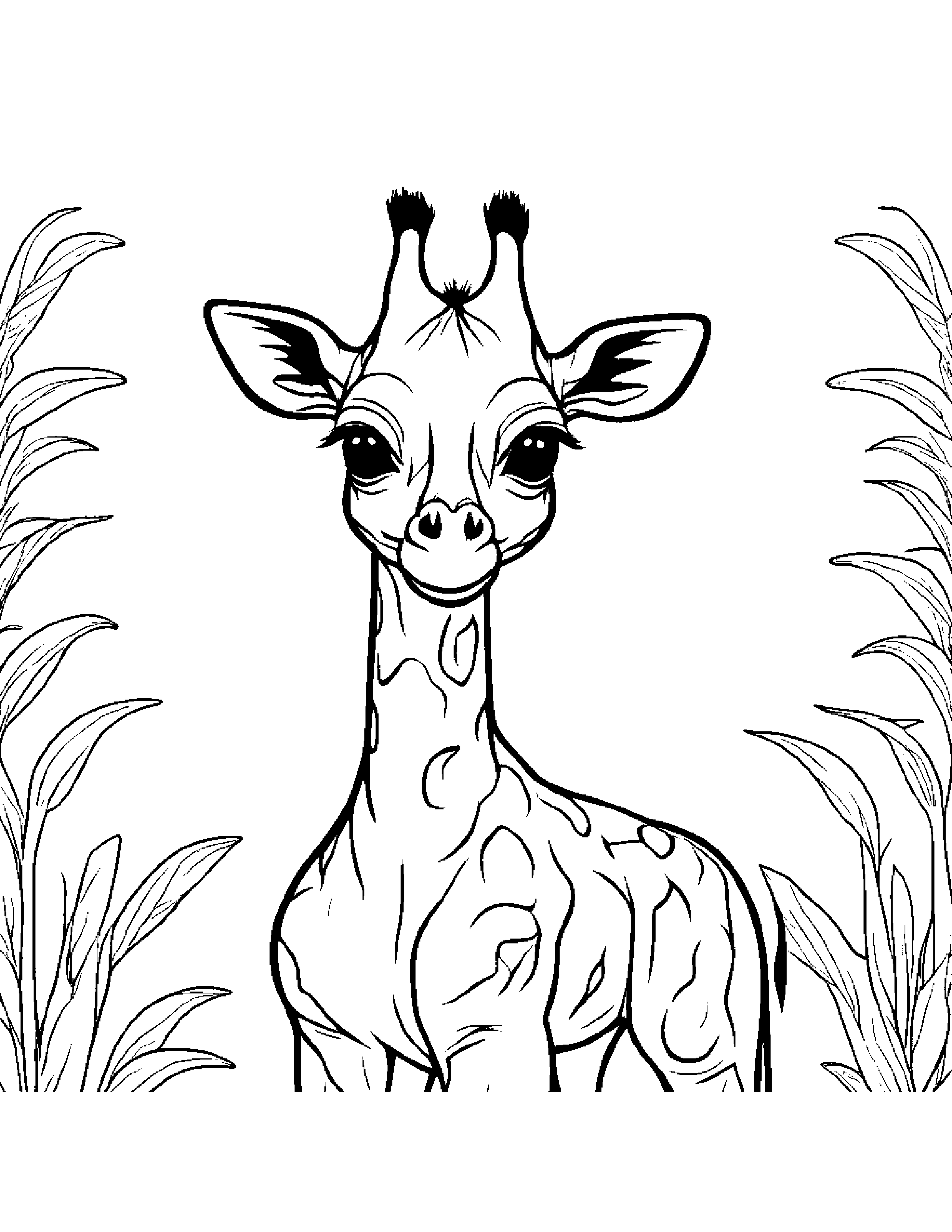 Baby Giraffe Coloring Page (Free Printable PDF)