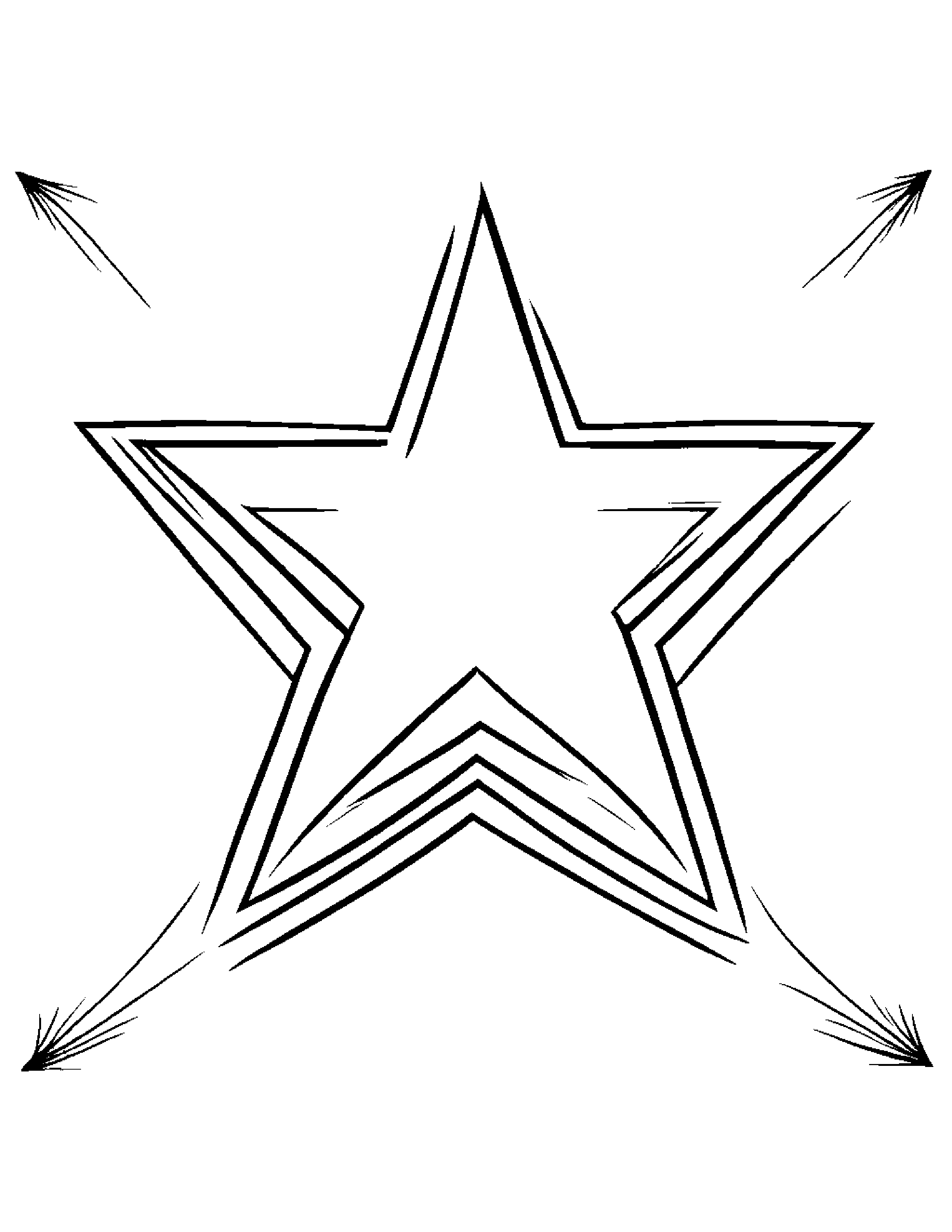 Gentle Letter U With A Star #2 Coloring Page (Free Printable PDF)