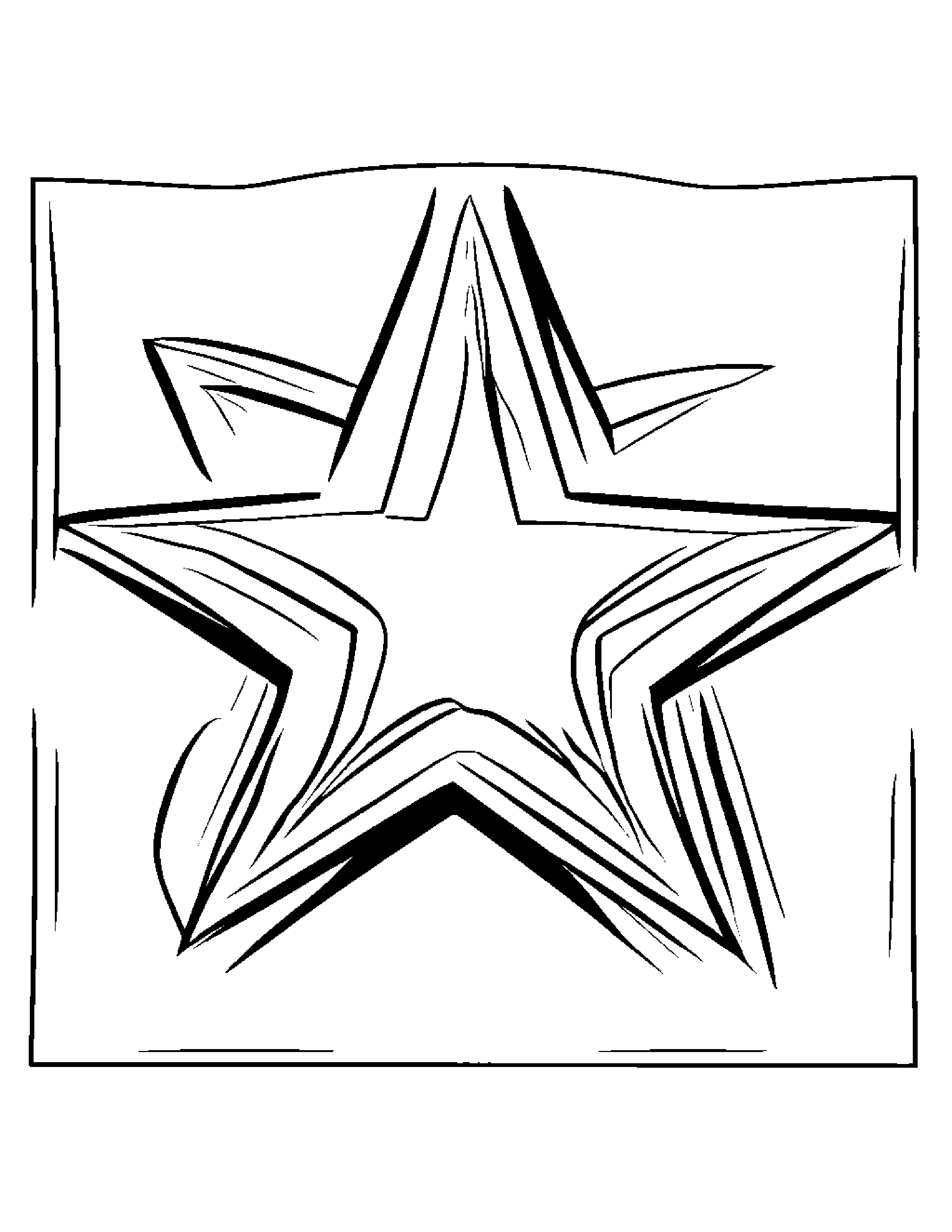 Gentle Letter U With A Star #4 Coloring Page (Free Printable PDF)