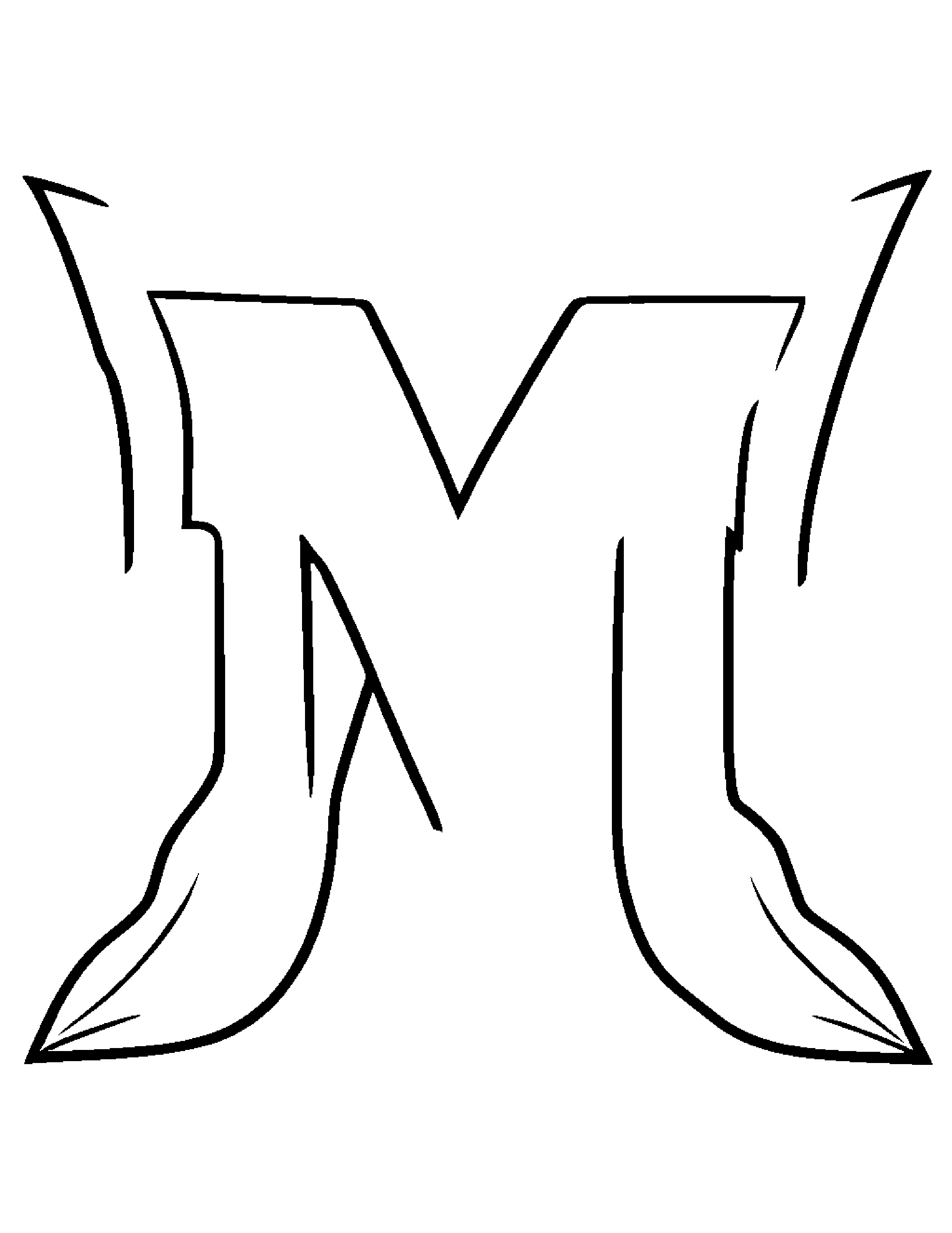 Kawaii Letter M Coloring Page (Free Printable PDF)