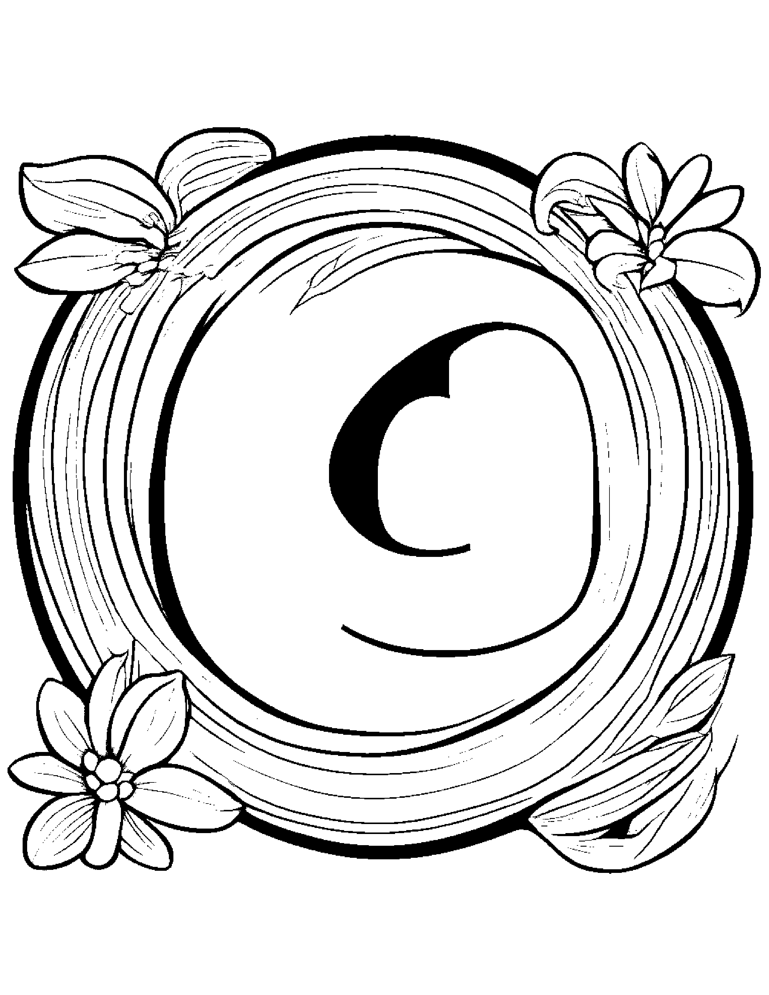 Letter C #4 Coloring Page (Free Printable PDF)