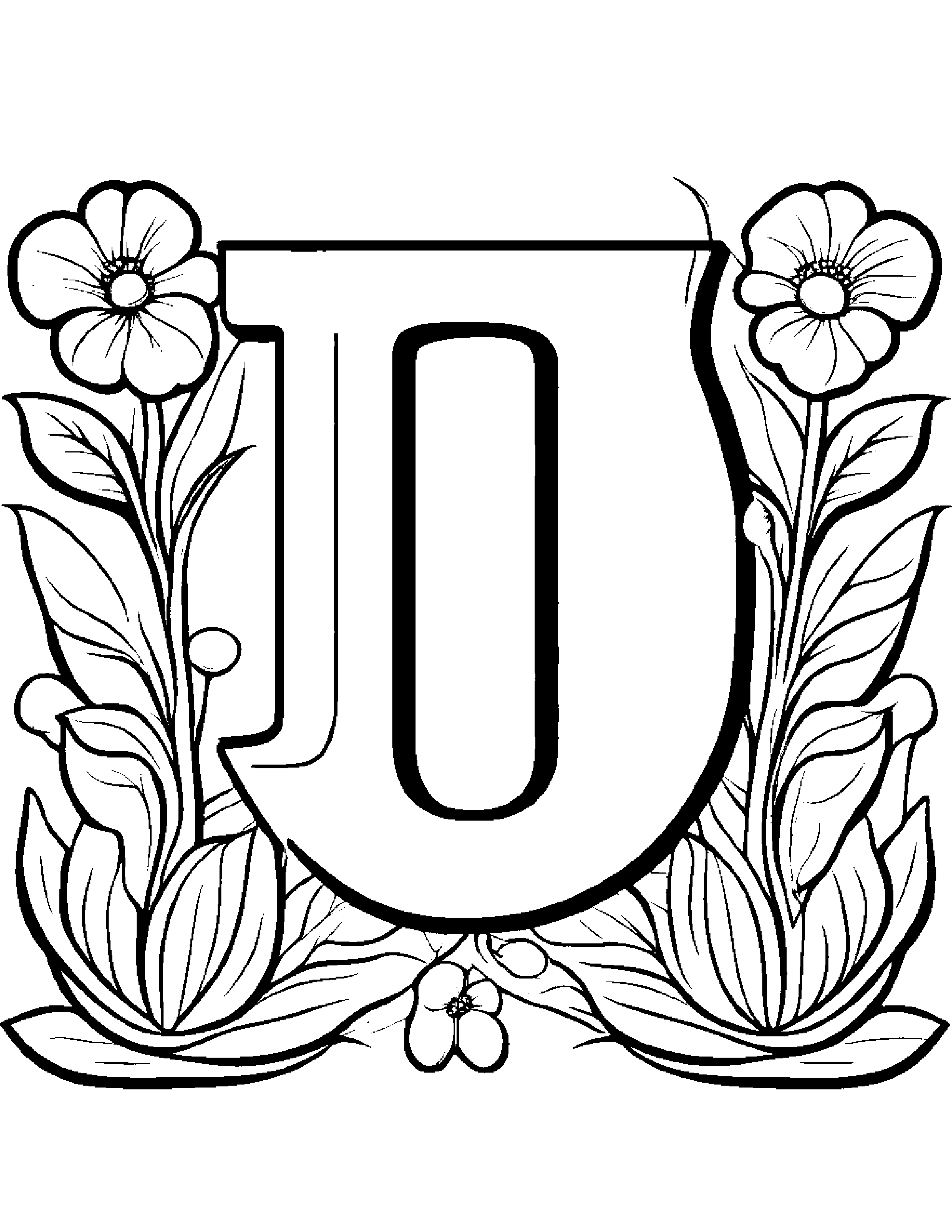 Little Letter J #2 Coloring Page (Free Printable PDF)