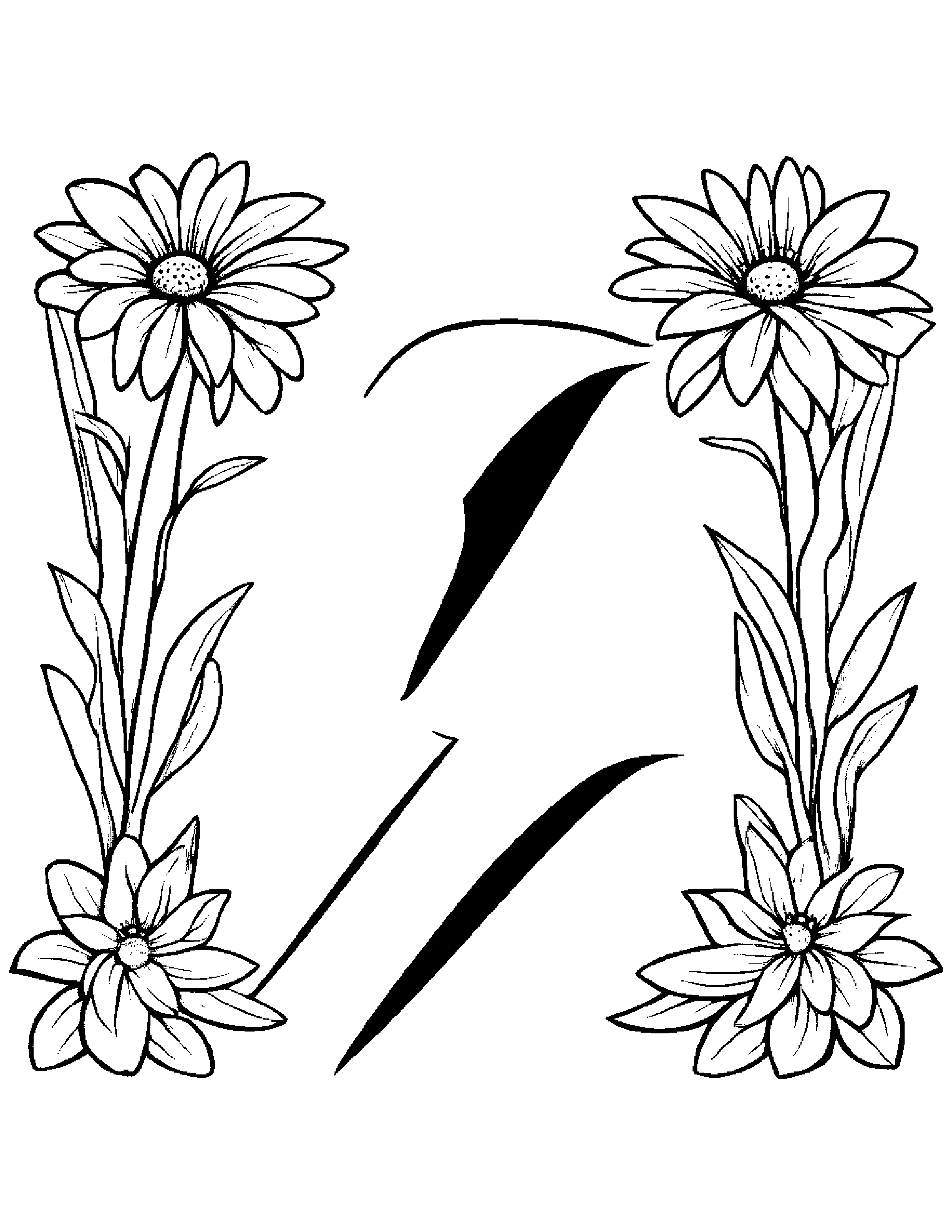 Little Letter Z #3 Coloring Page (Free Printable PDF)