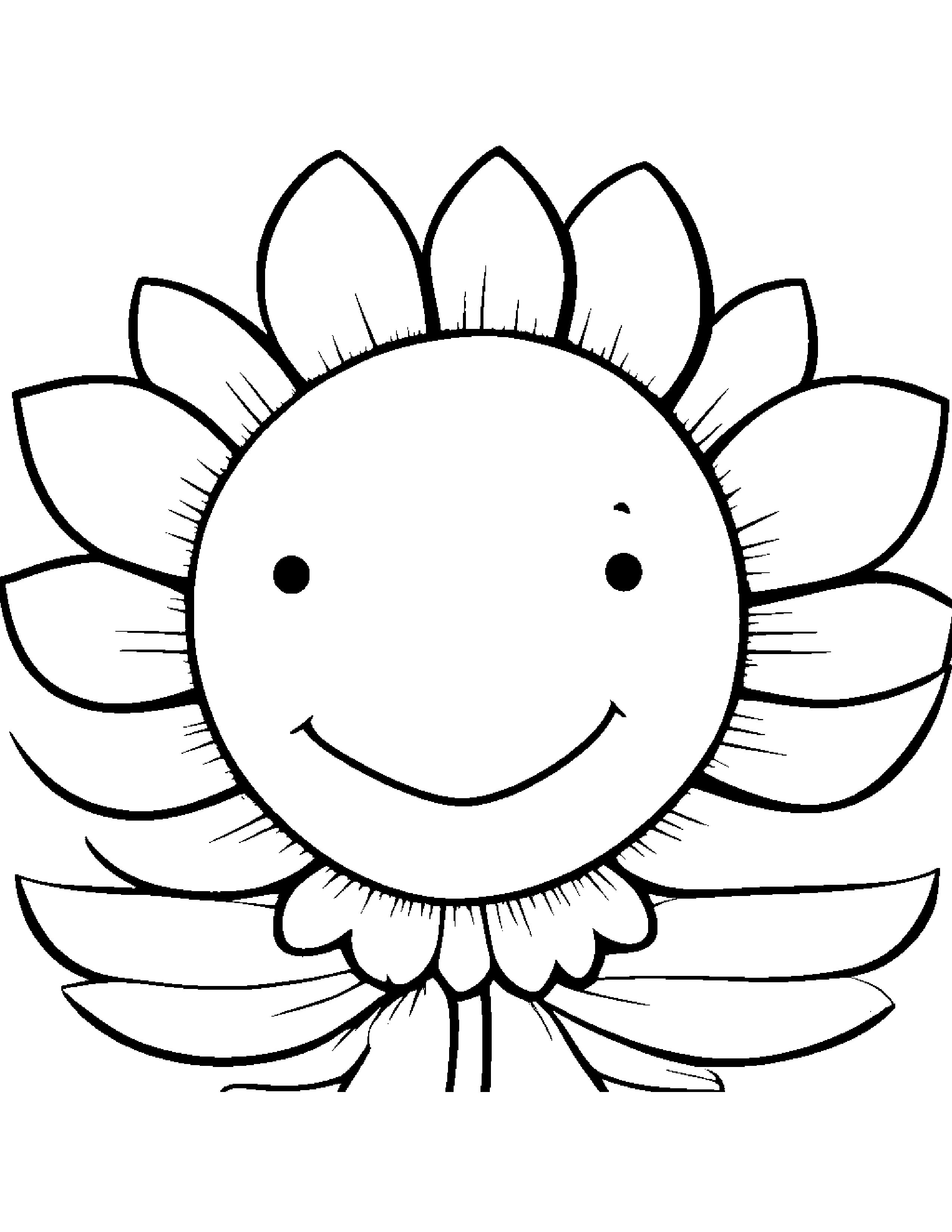Smiling Letter I With A Flower Coloring Page (Free Printable PDF)