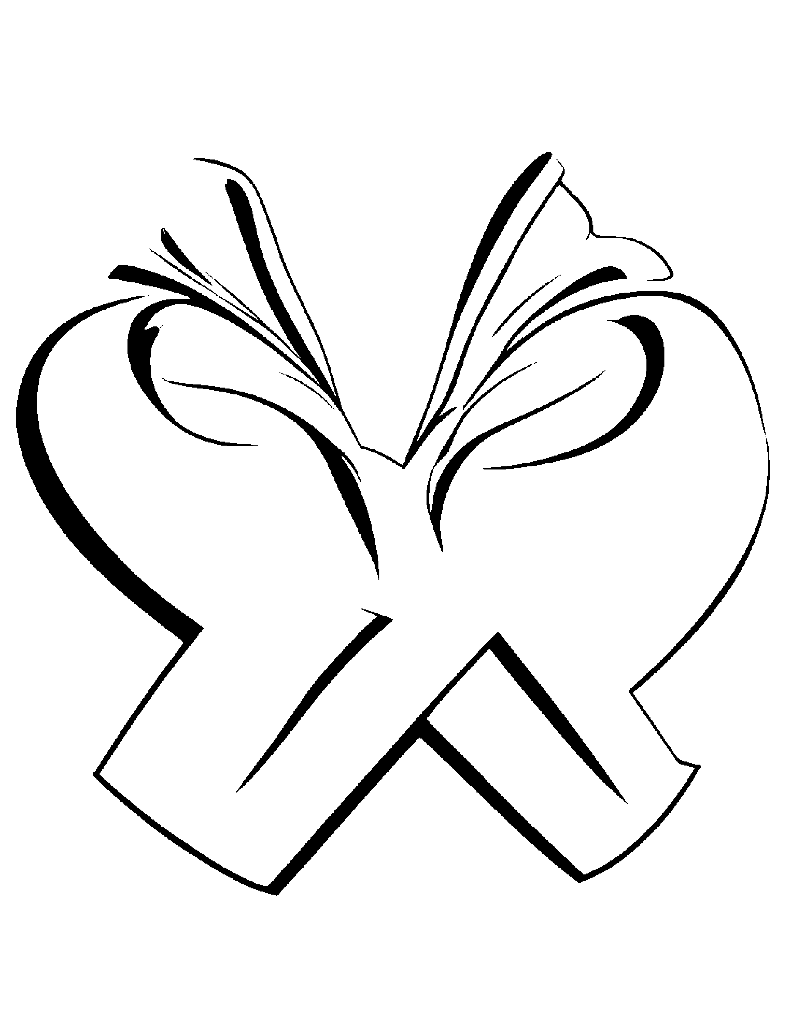 Smiling Letter Y With A Bow #3 Coloring Page (Free Printable PDF)